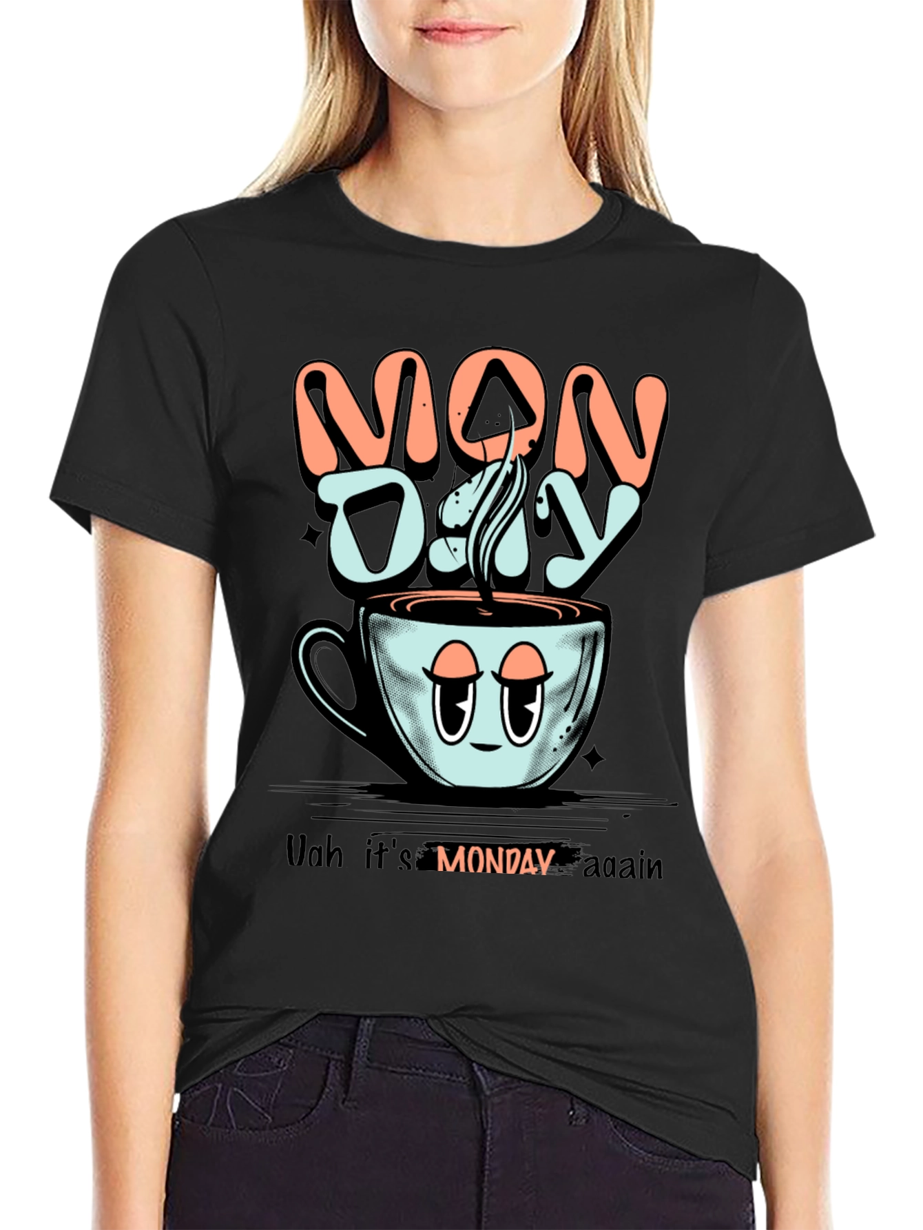 Monday Coffee Graphic Tee - Funny Lazy Monday Shirt