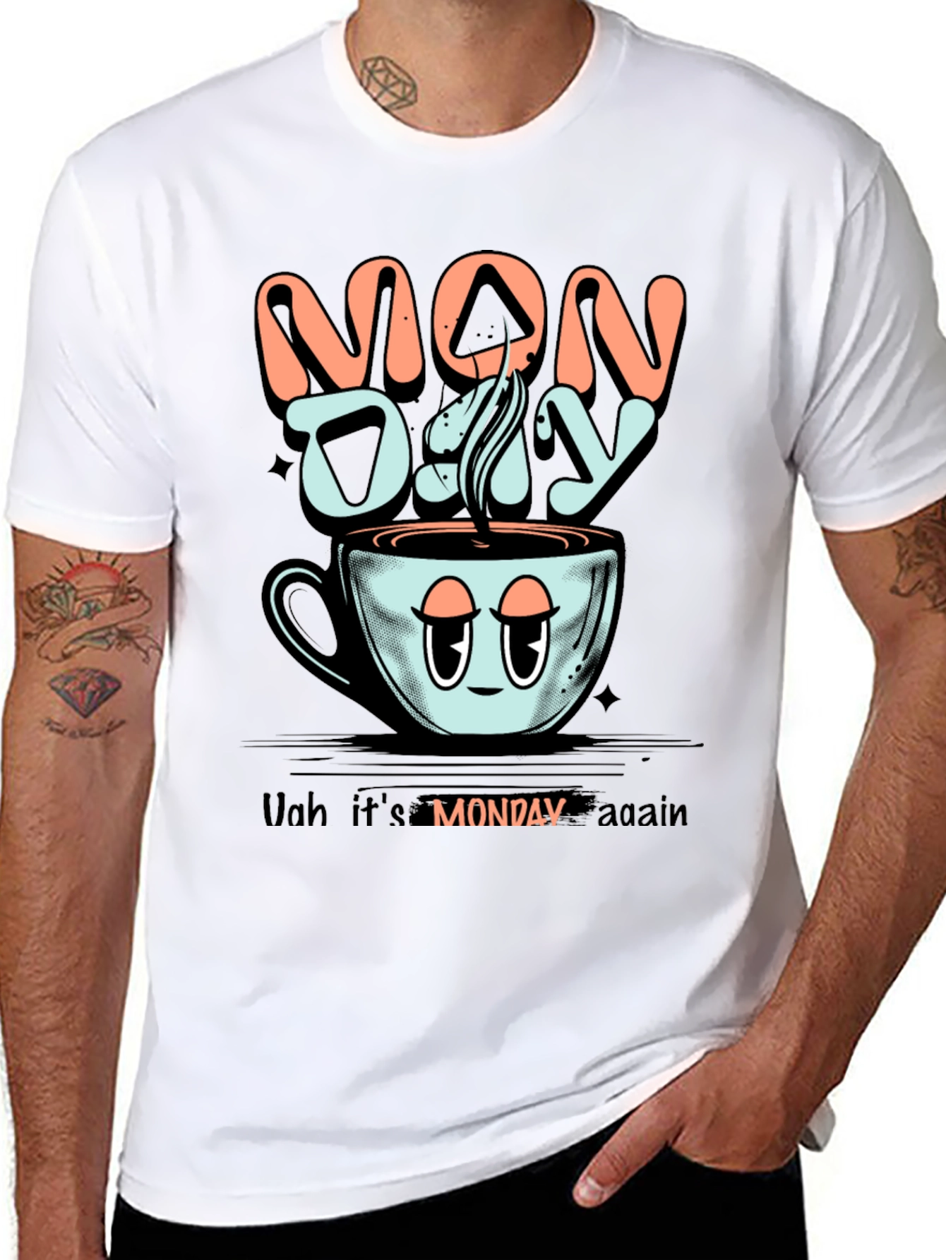Monday Coffee Graphic Tee - Funny Lazy Monday Shirt