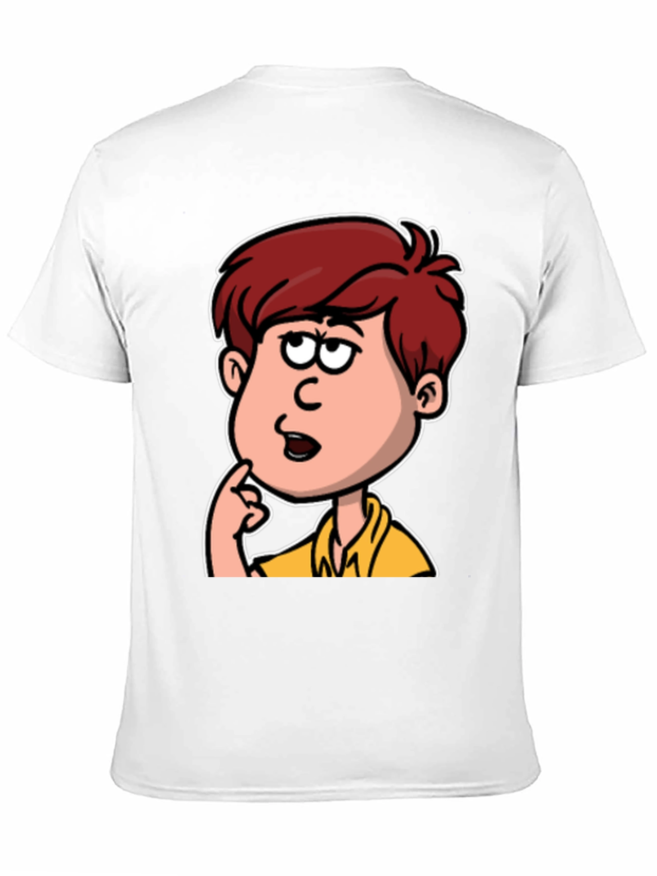 Cartoon Thinker Graphic Black T-Shirt