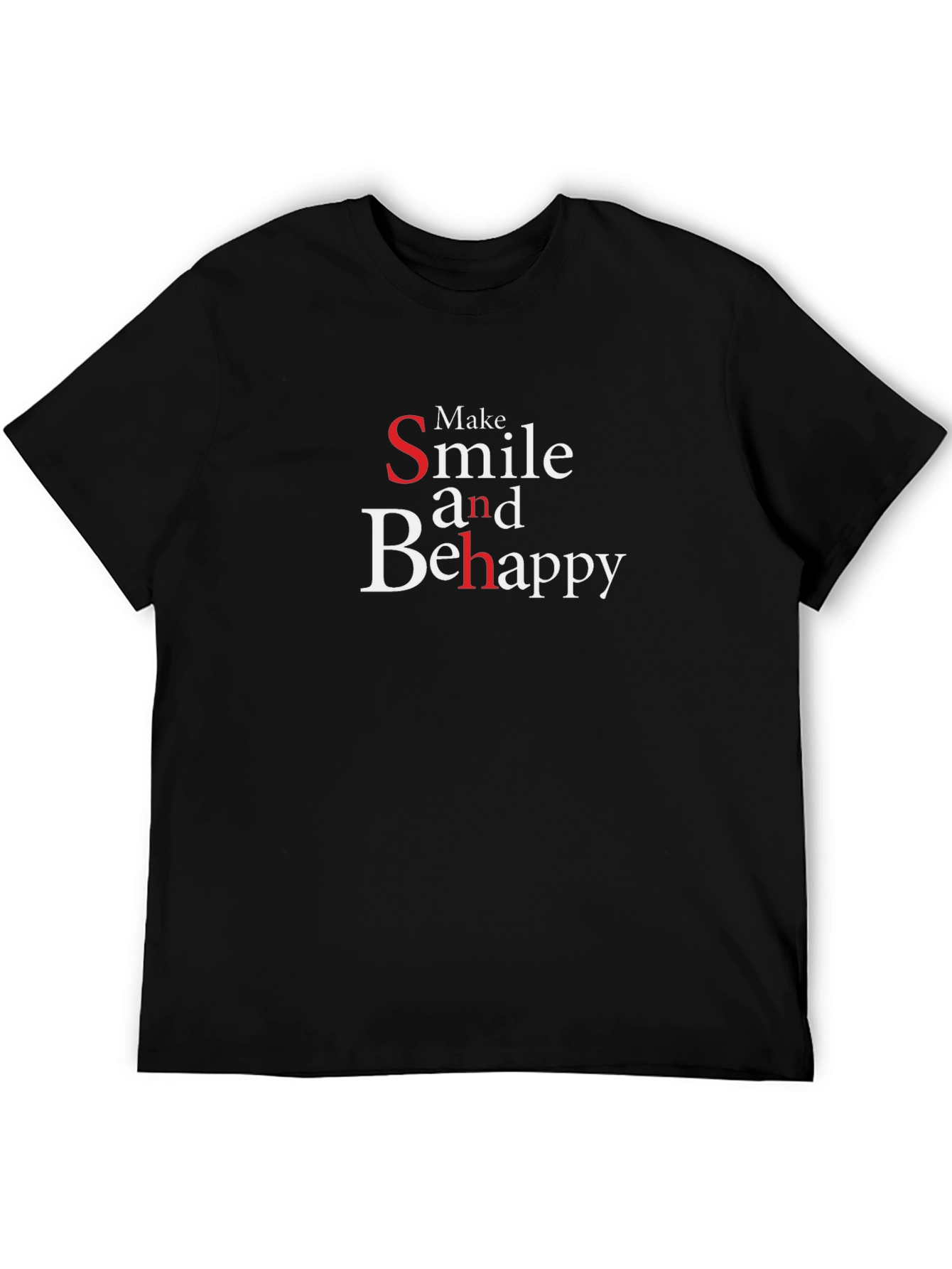 Smile and Be Happy Black T-Shirt