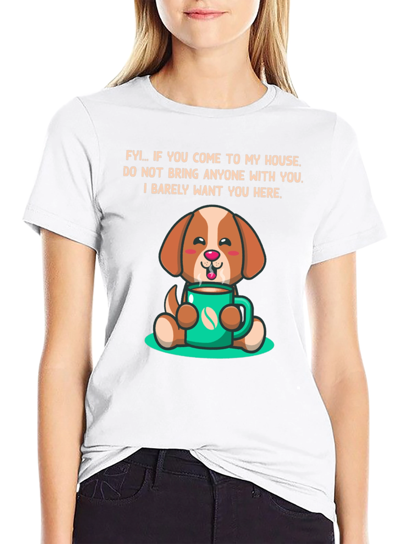Dog Coffee Lover Graphic Tee - FYI Slogan