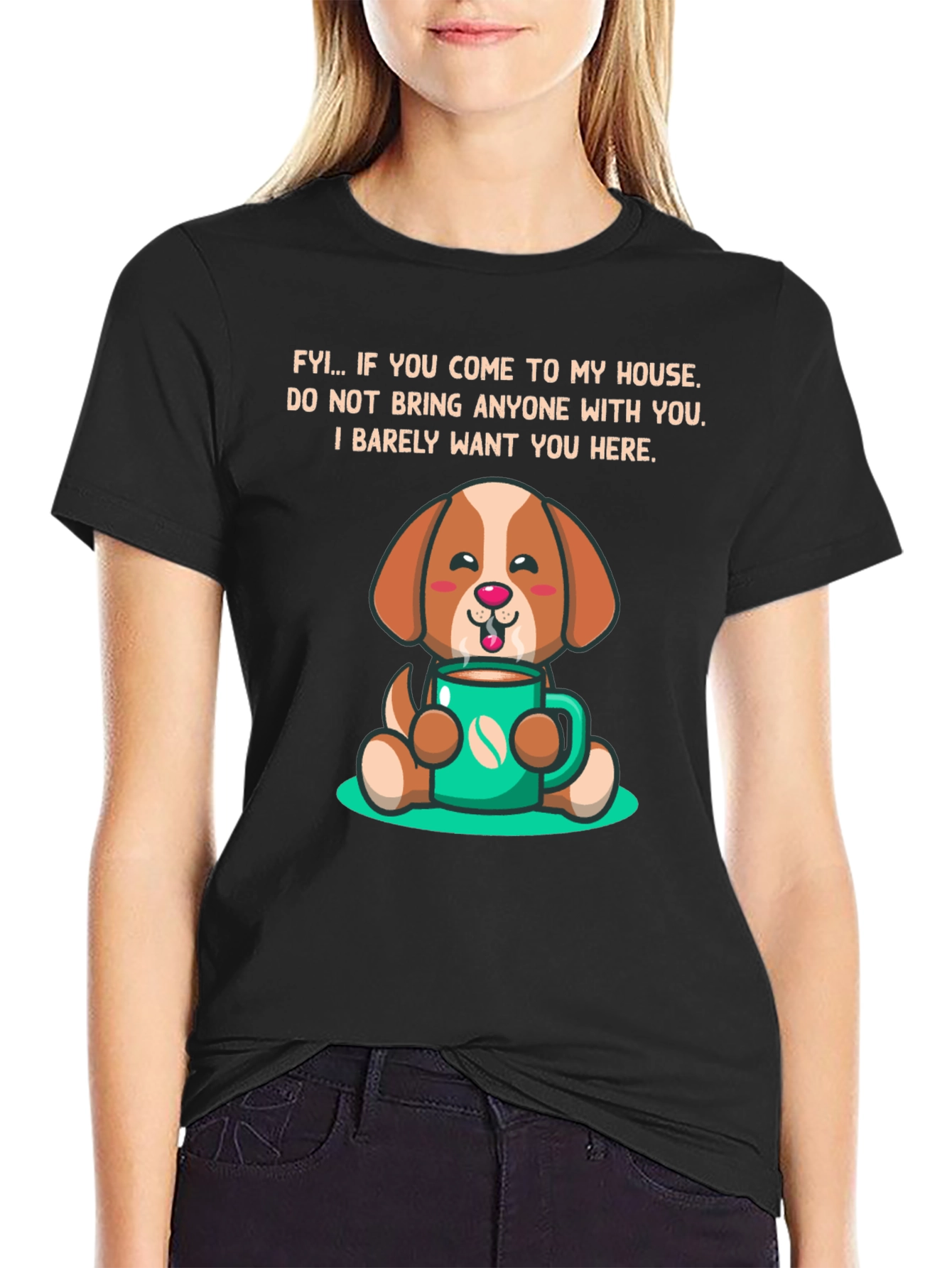 Dog Coffee Lover Graphic Tee - FYI Slogan