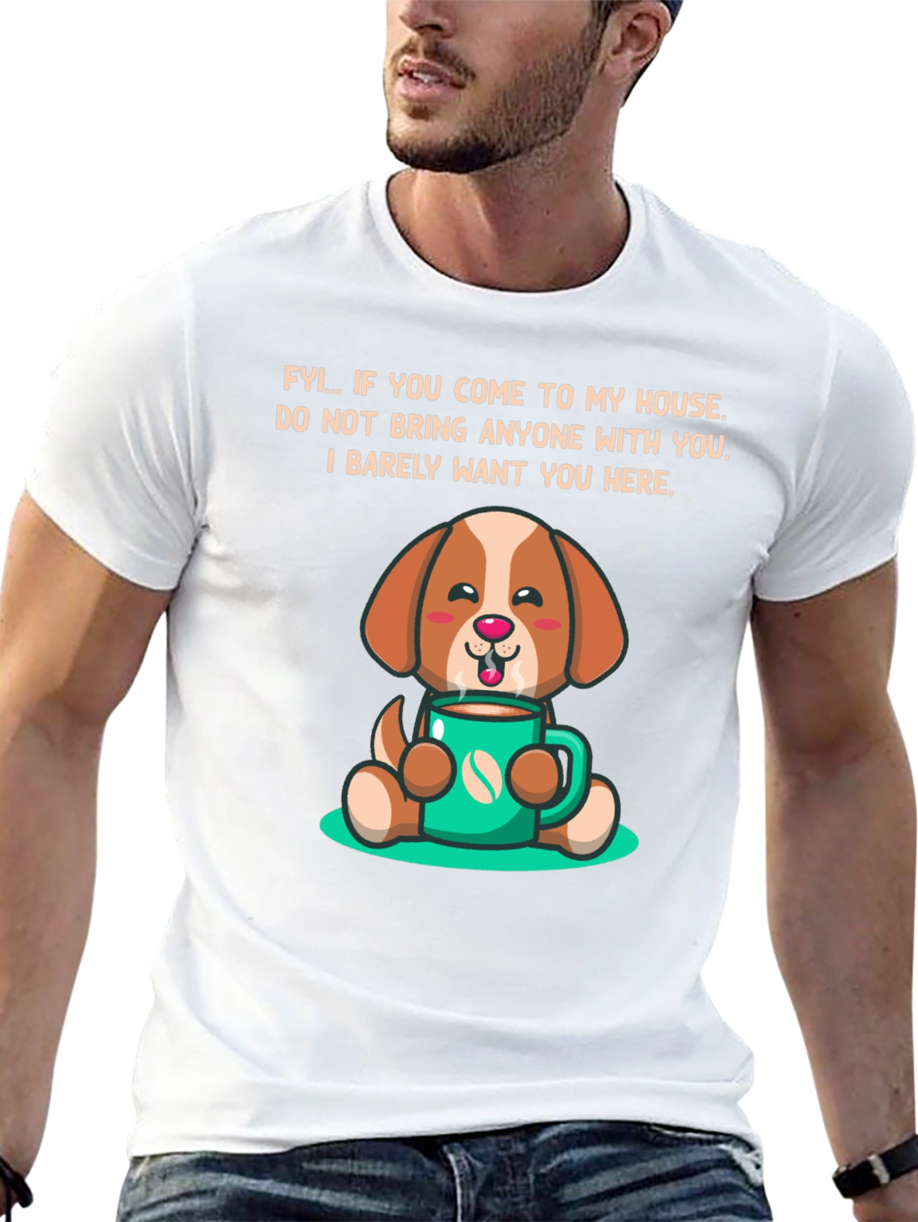 Dog Coffee Lover Graphic Tee - FYI Slogan