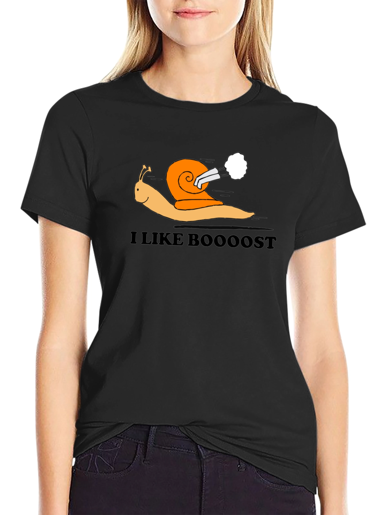 I Like Boooost Turbo Snail Black T-Shirt