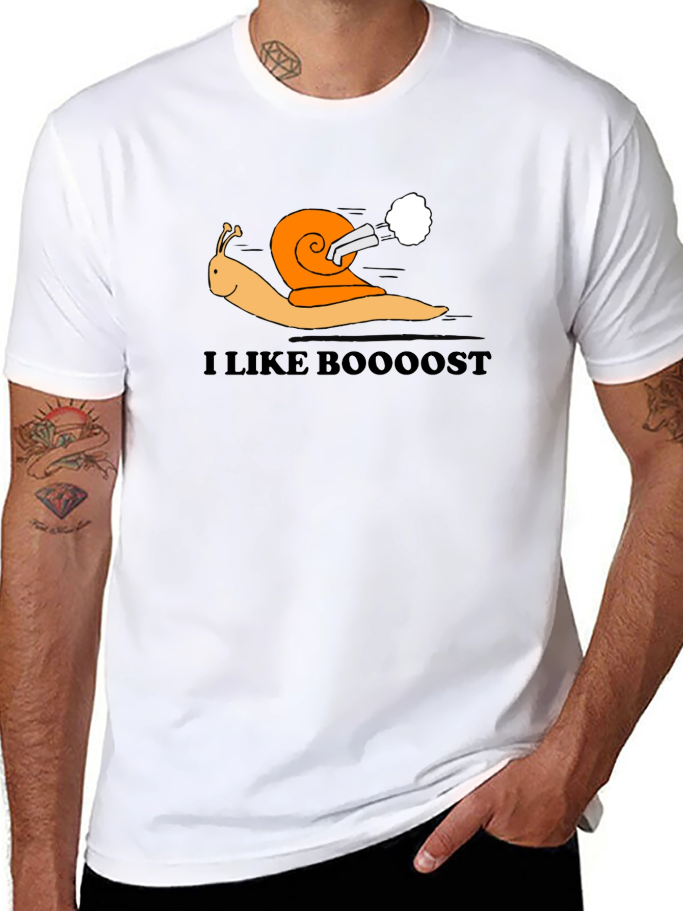 I Like Boooost Turbo Snail Black T-Shirt