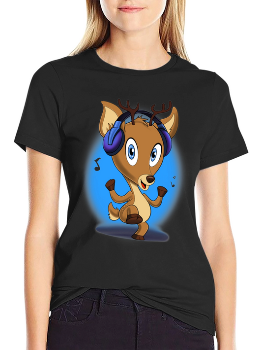 Dancing Deer Graphic Tee - Music Lovers Gift