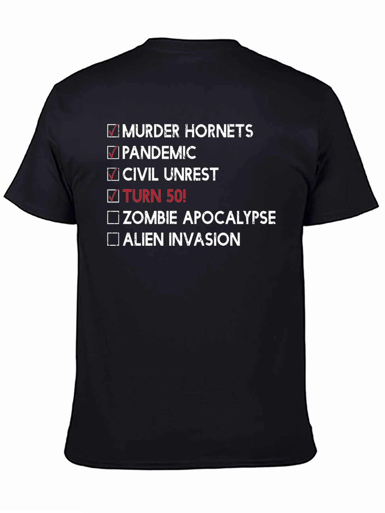 Funny 50th Birthday Checklist T-Shirt