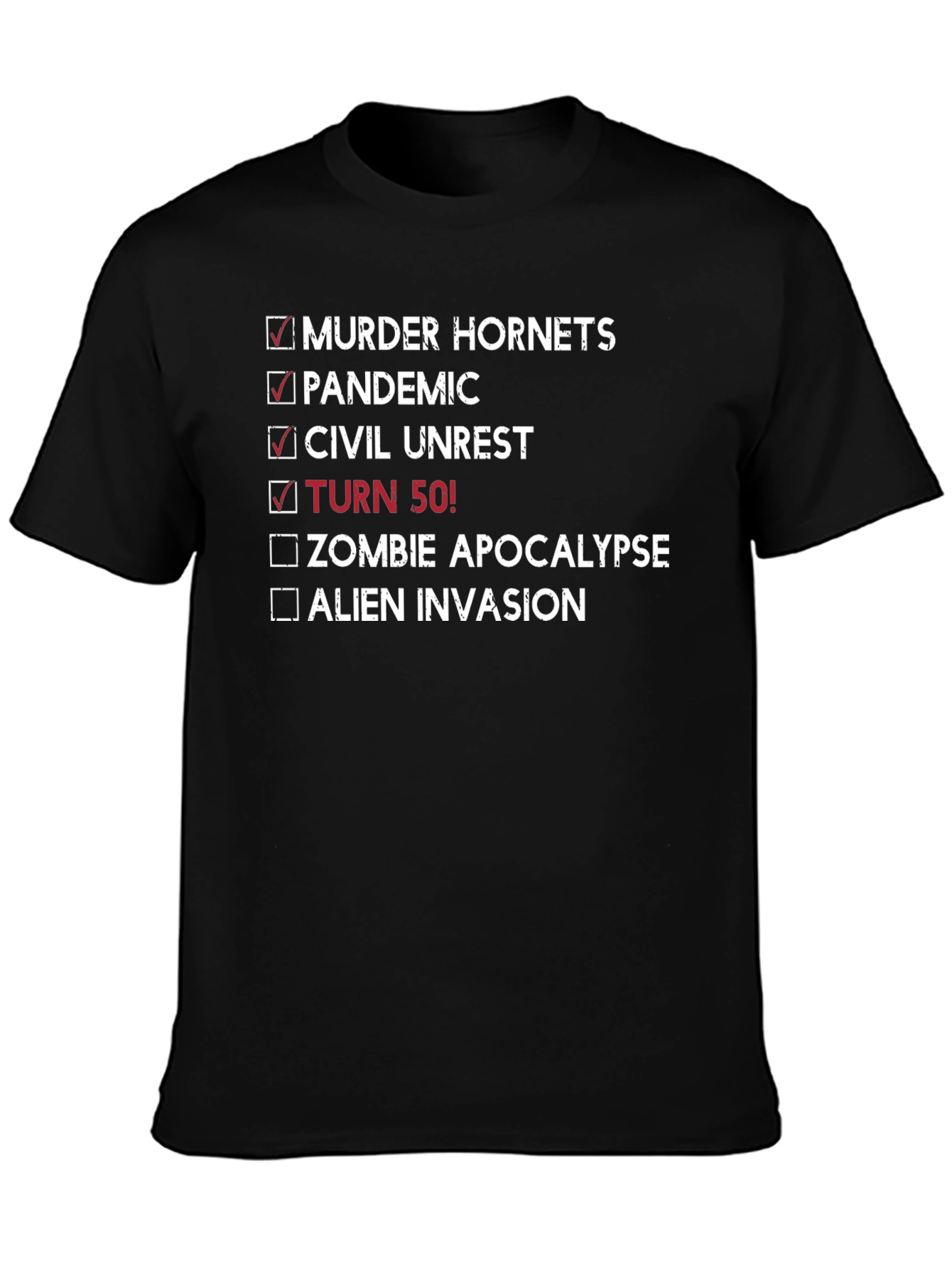 Funny 50th Birthday Checklist T-Shirt