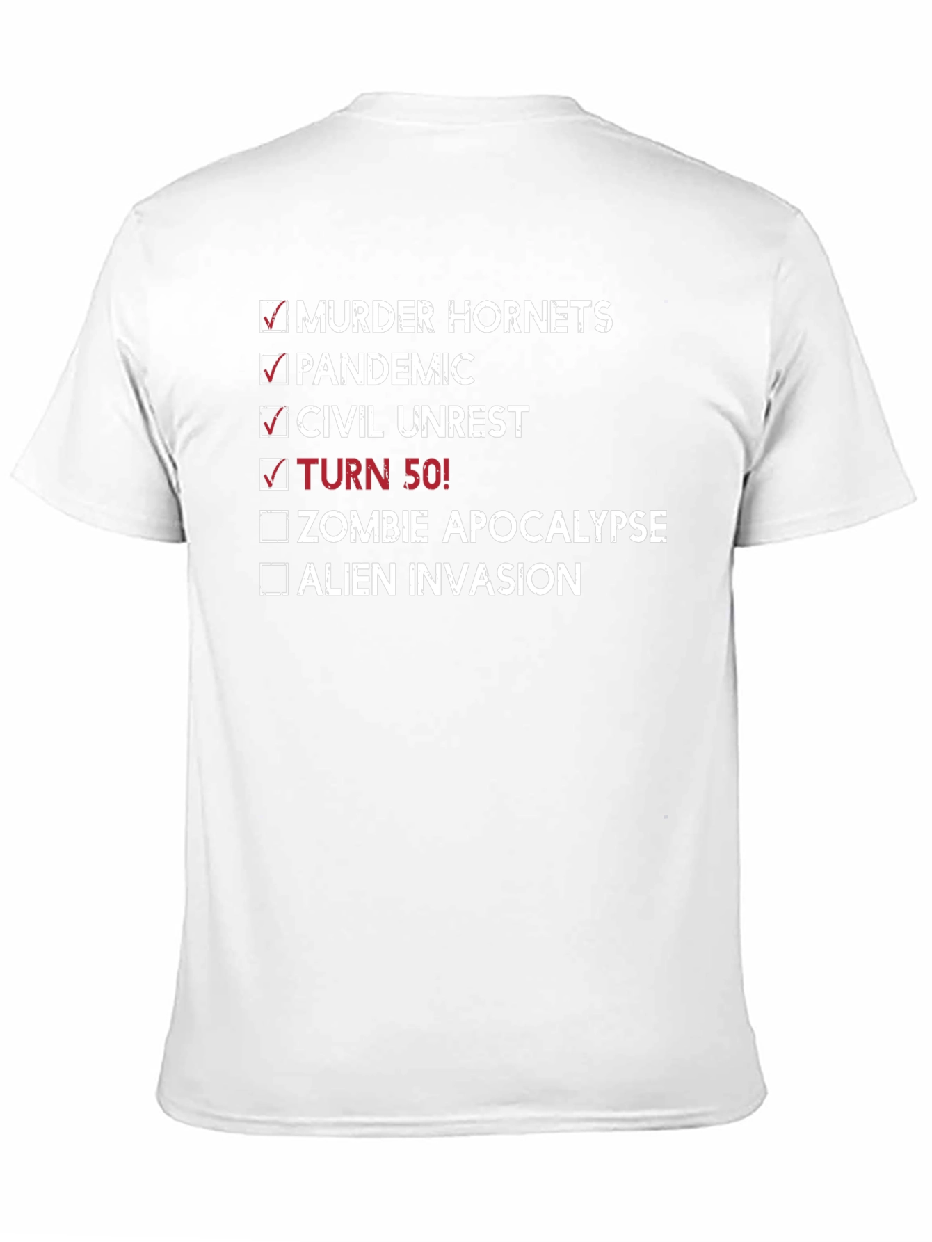 Funny 50th Birthday Checklist T-Shirt