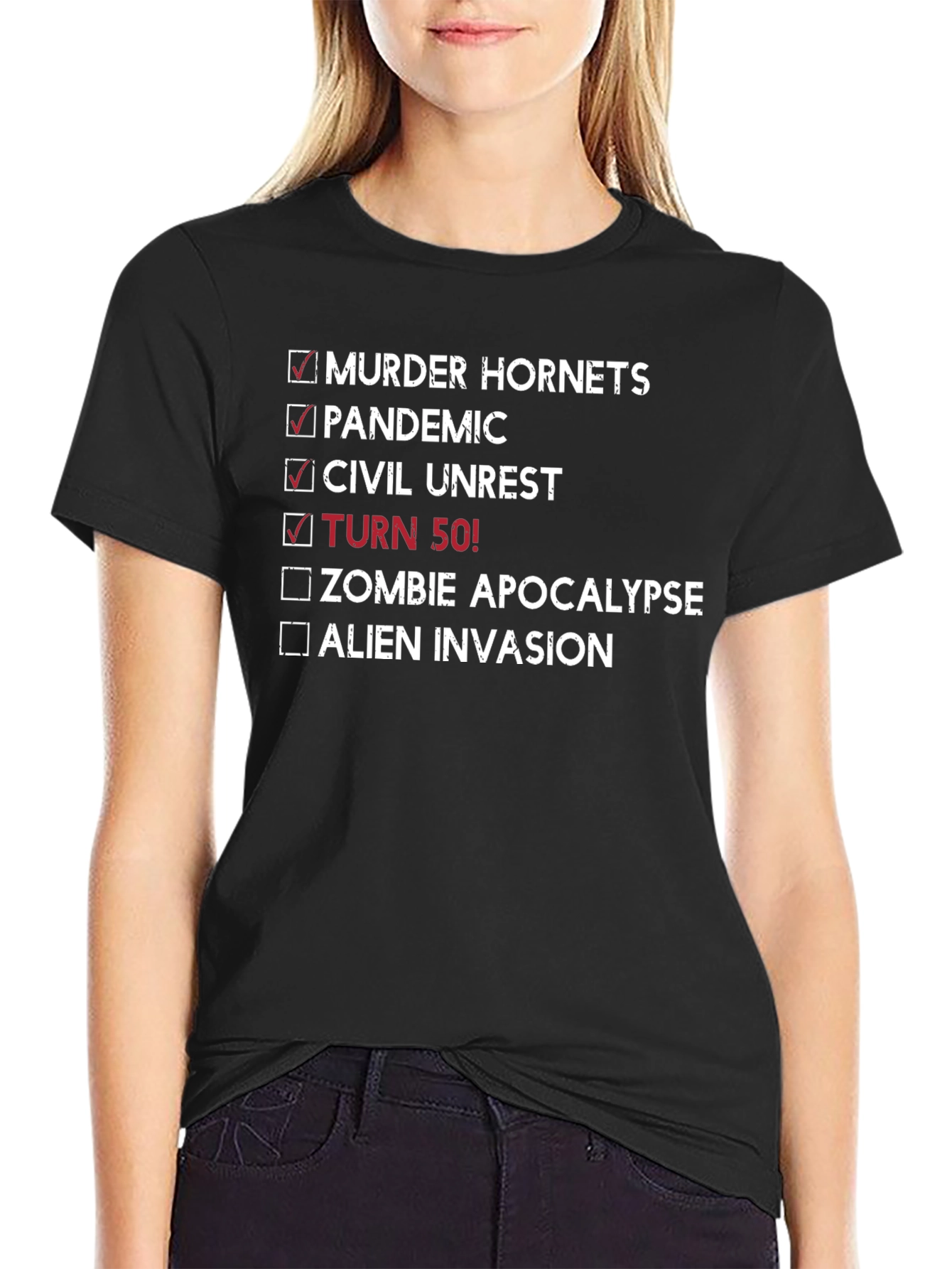 Funny 50th Birthday Checklist T-Shirt