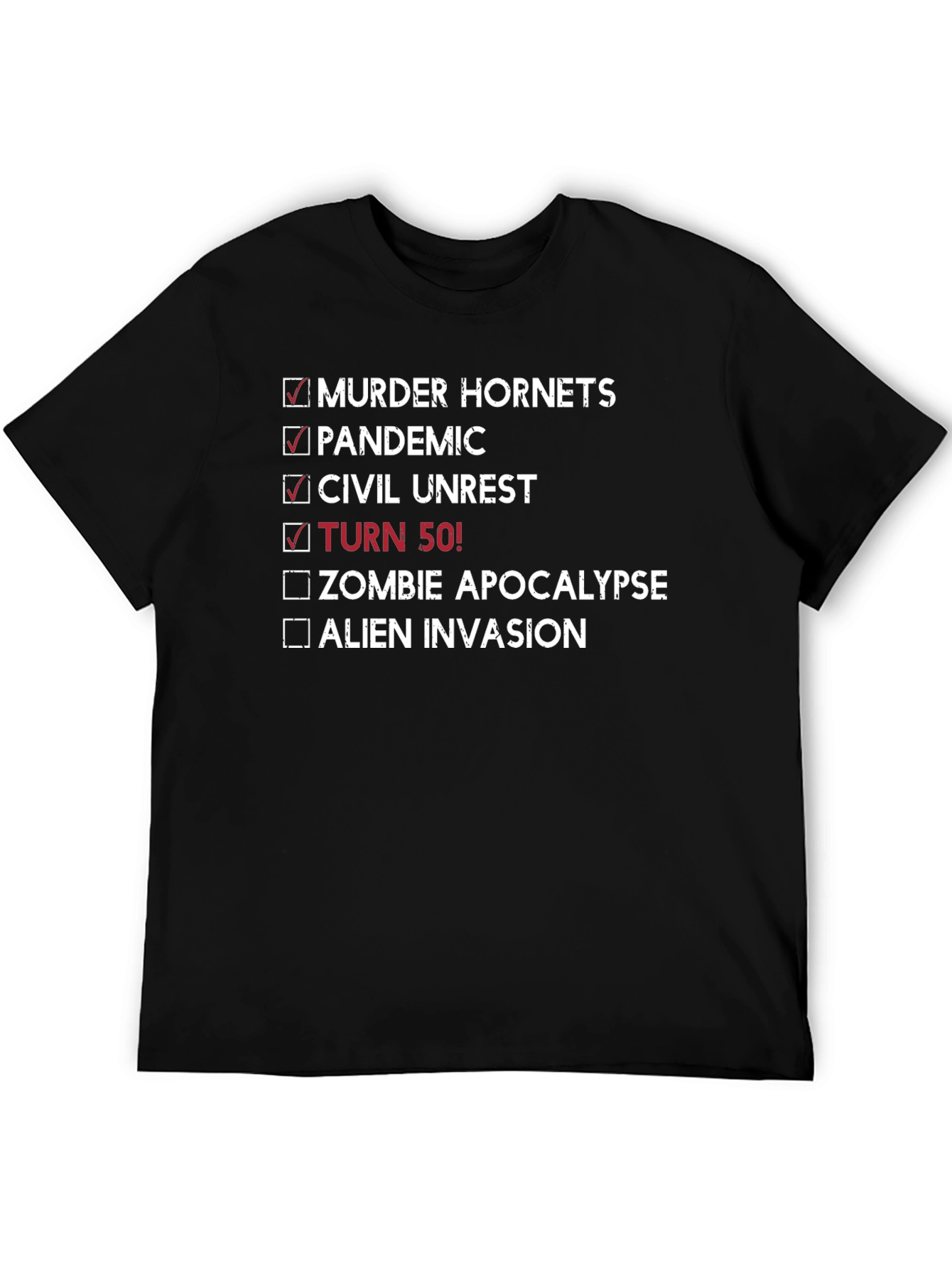 Funny 50th Birthday Checklist T-Shirt