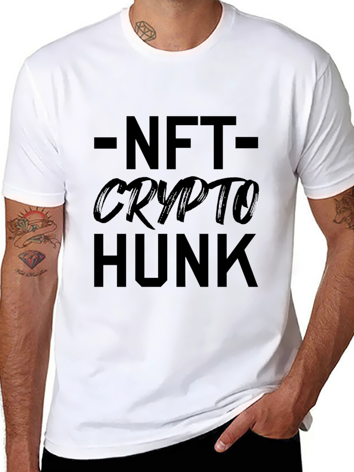 NFT Crypto Hunk T-Shirt - Black Graphic Tee
