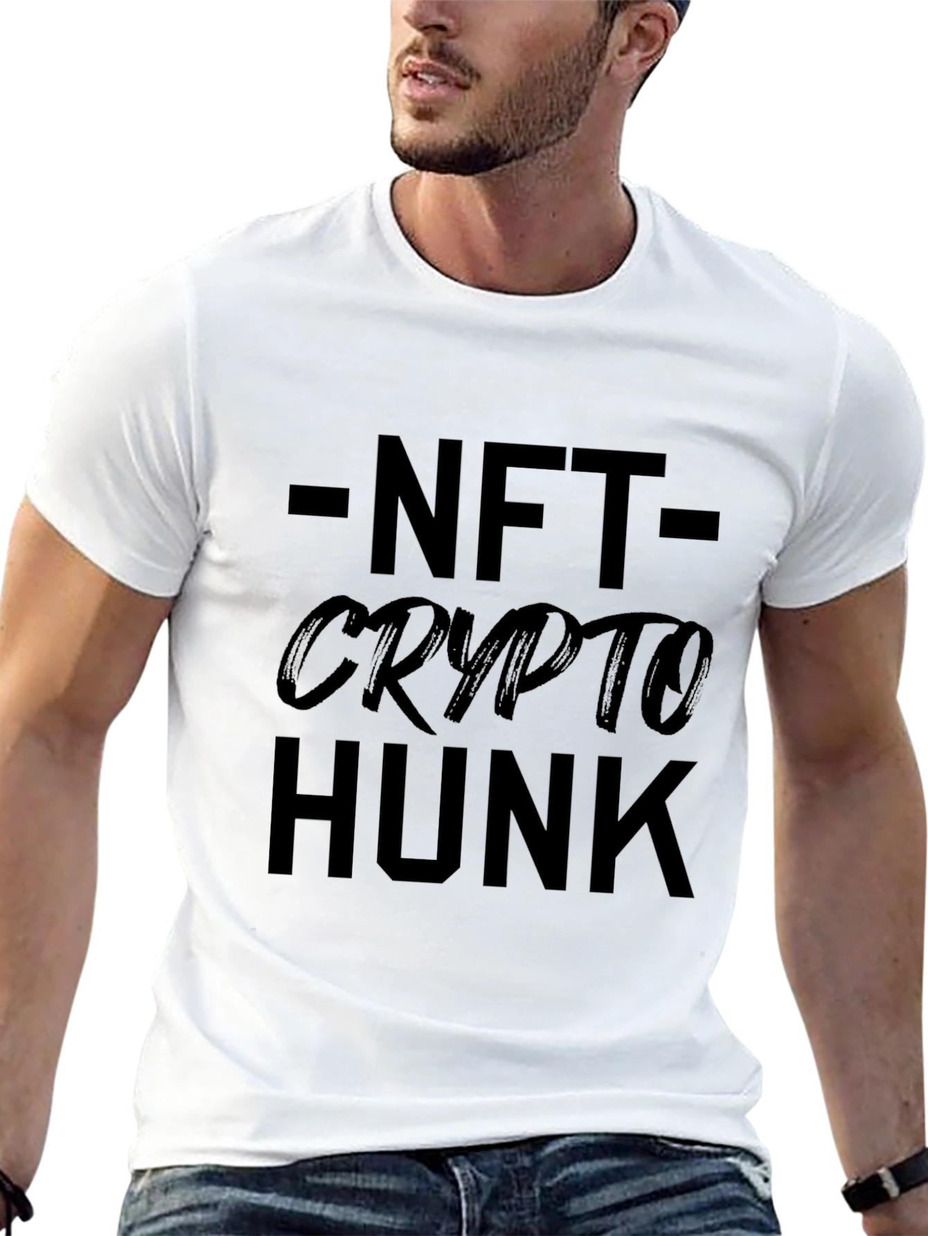 NFT Crypto Hunk T-Shirt - Black Graphic Tee
