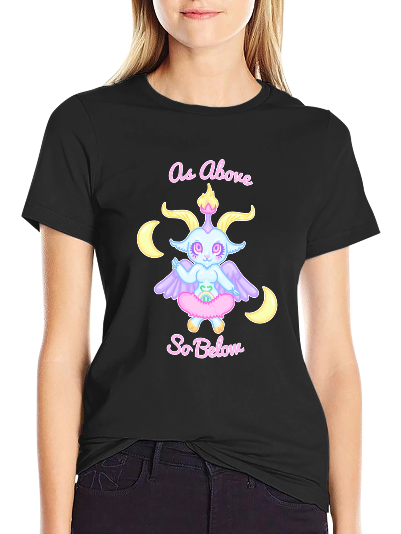 Pastel Baphomet Black T-Shirt - As Above So Below