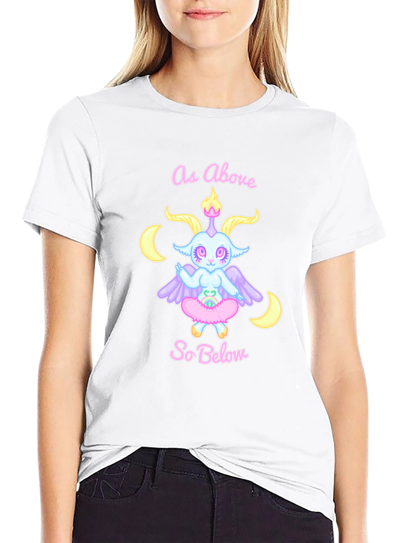 Pastel Baphomet Black T-Shirt - As Above So Below