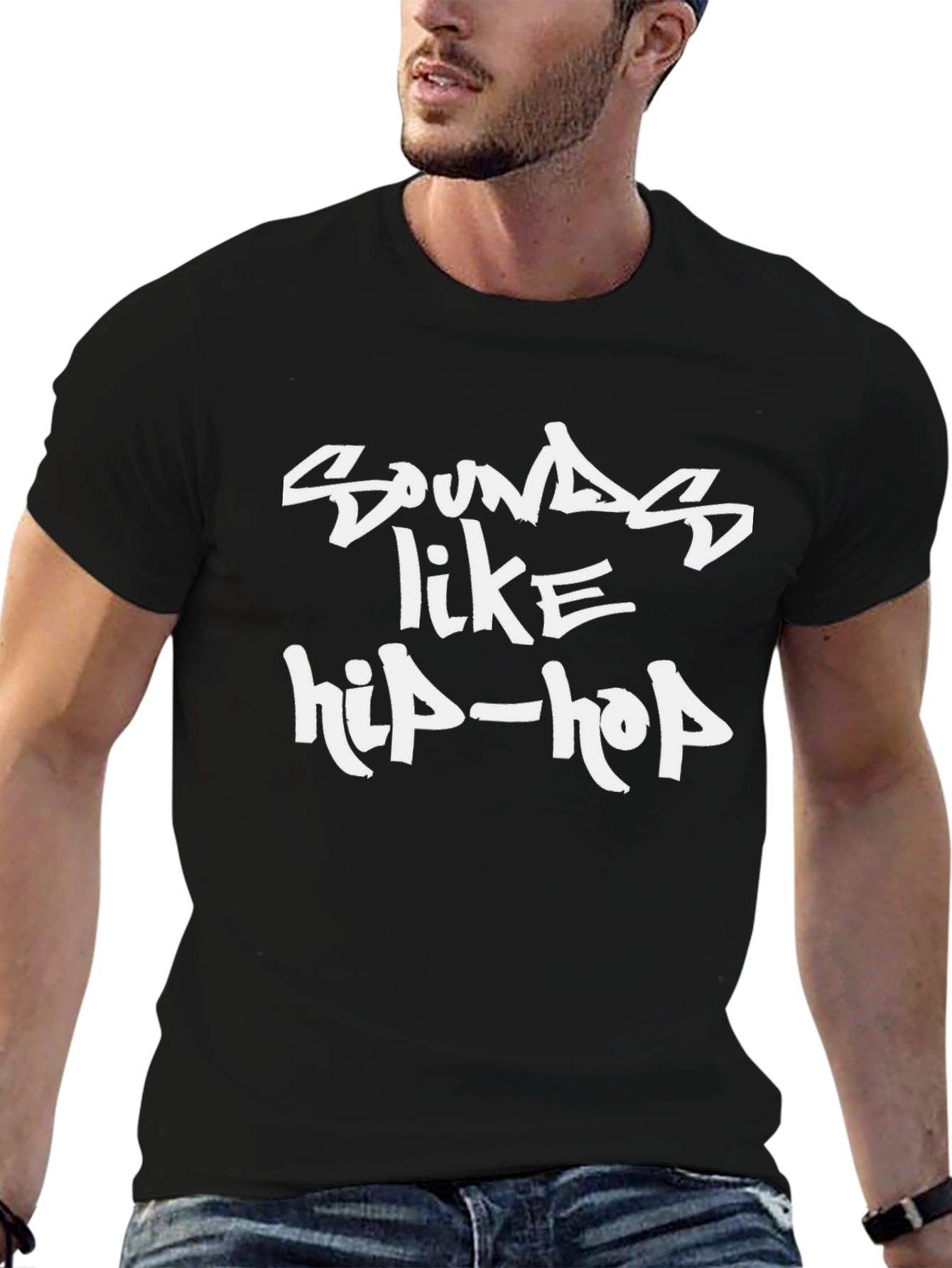 Sounds Like Hip-Hop Graphic Black T-Shirt