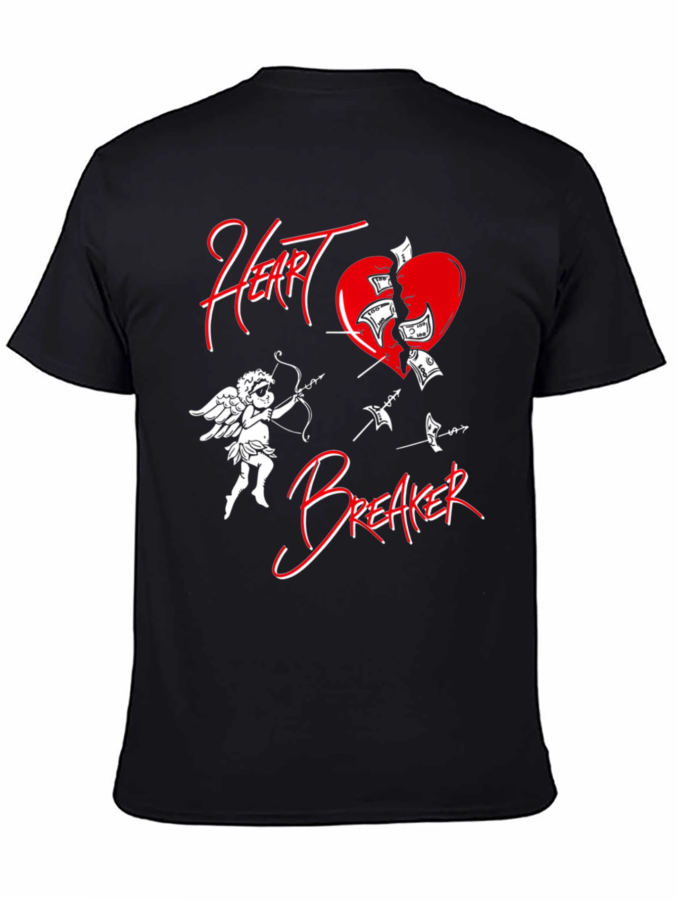 Heartbreaker Graphic Tee - Cupid Broken Heart Design