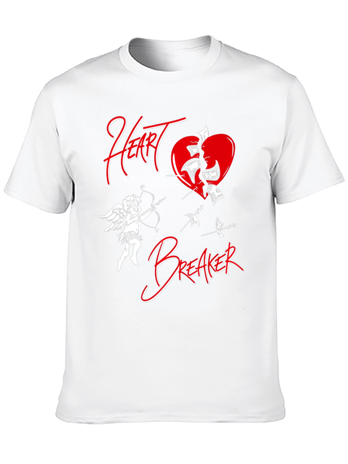 Heartbreaker Graphic Tee - Cupid Broken Heart Design