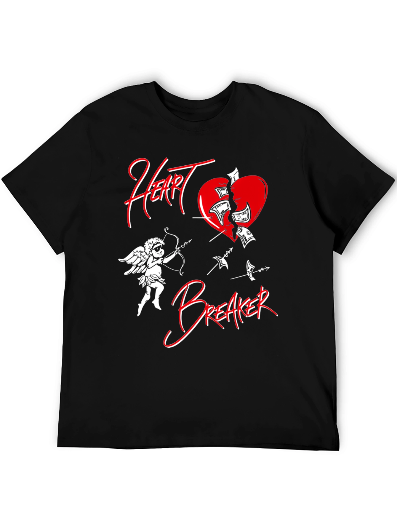 Heartbreaker Graphic Tee - Cupid Broken Heart Design