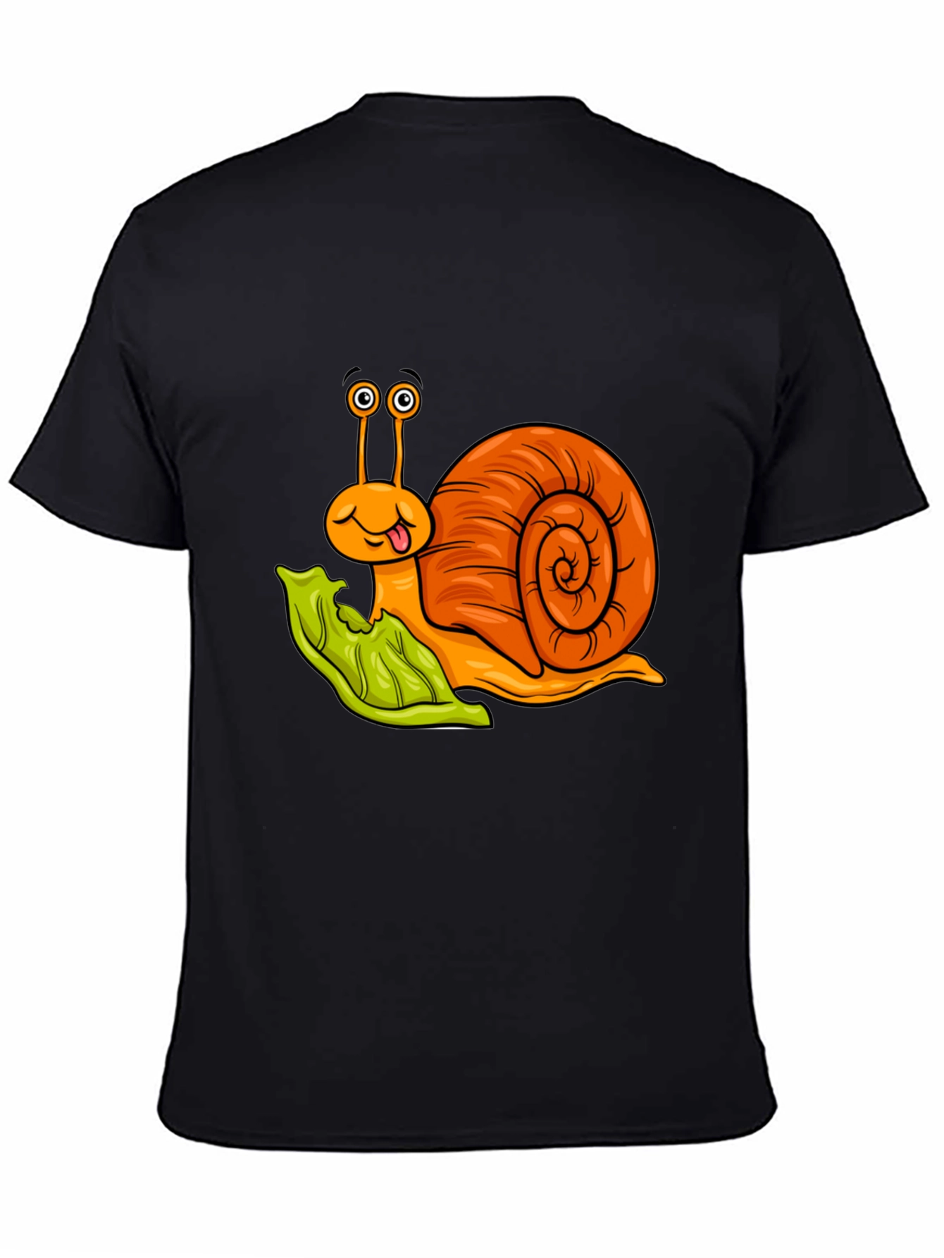Cartoon Snail Graphic Tee - Black