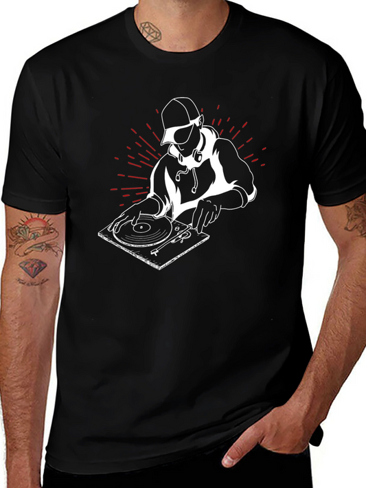DJ Graphic Black T-Shirt: Cool Music Lover Tee