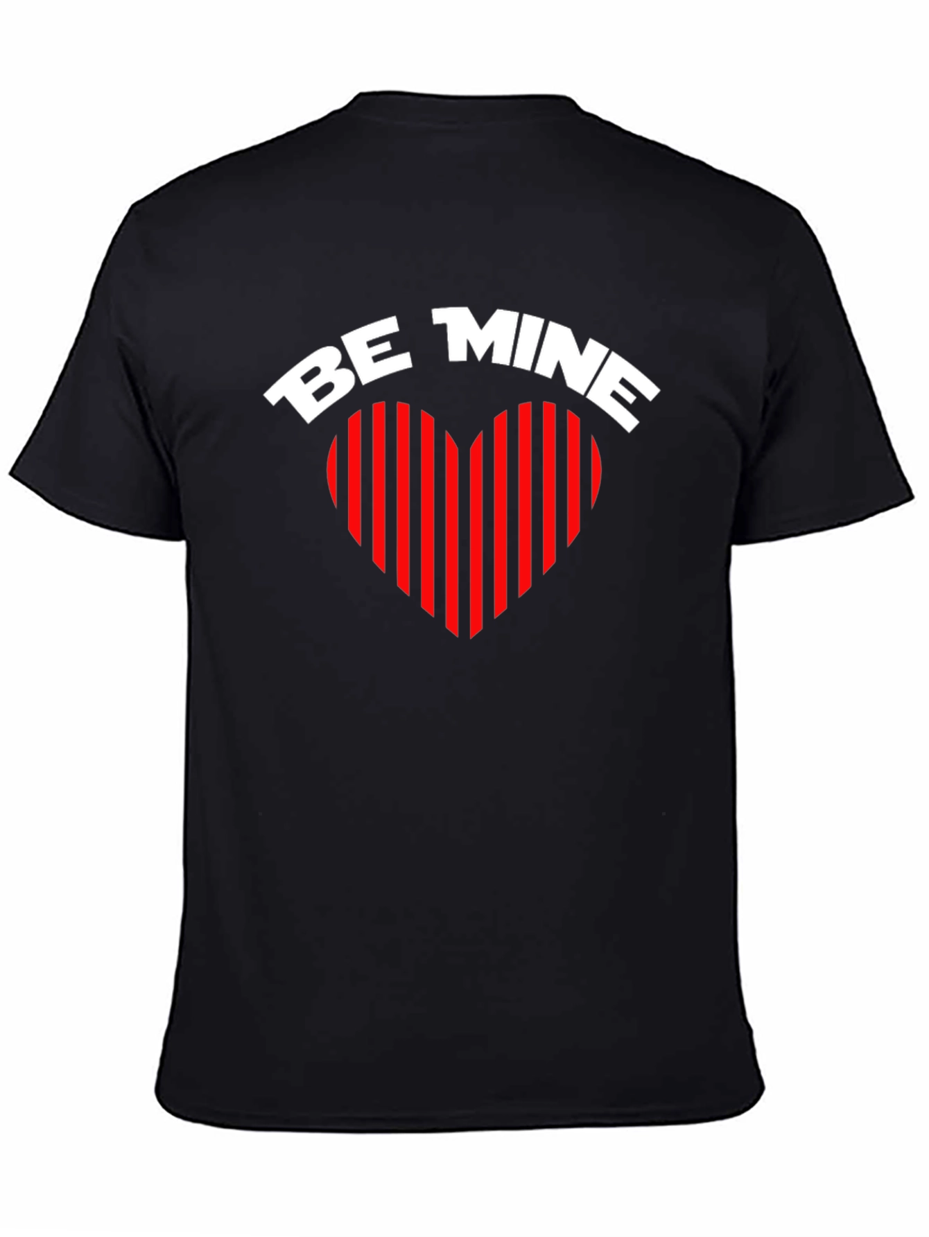 Be Mine Heart Striped Valentines Day T-Shirt