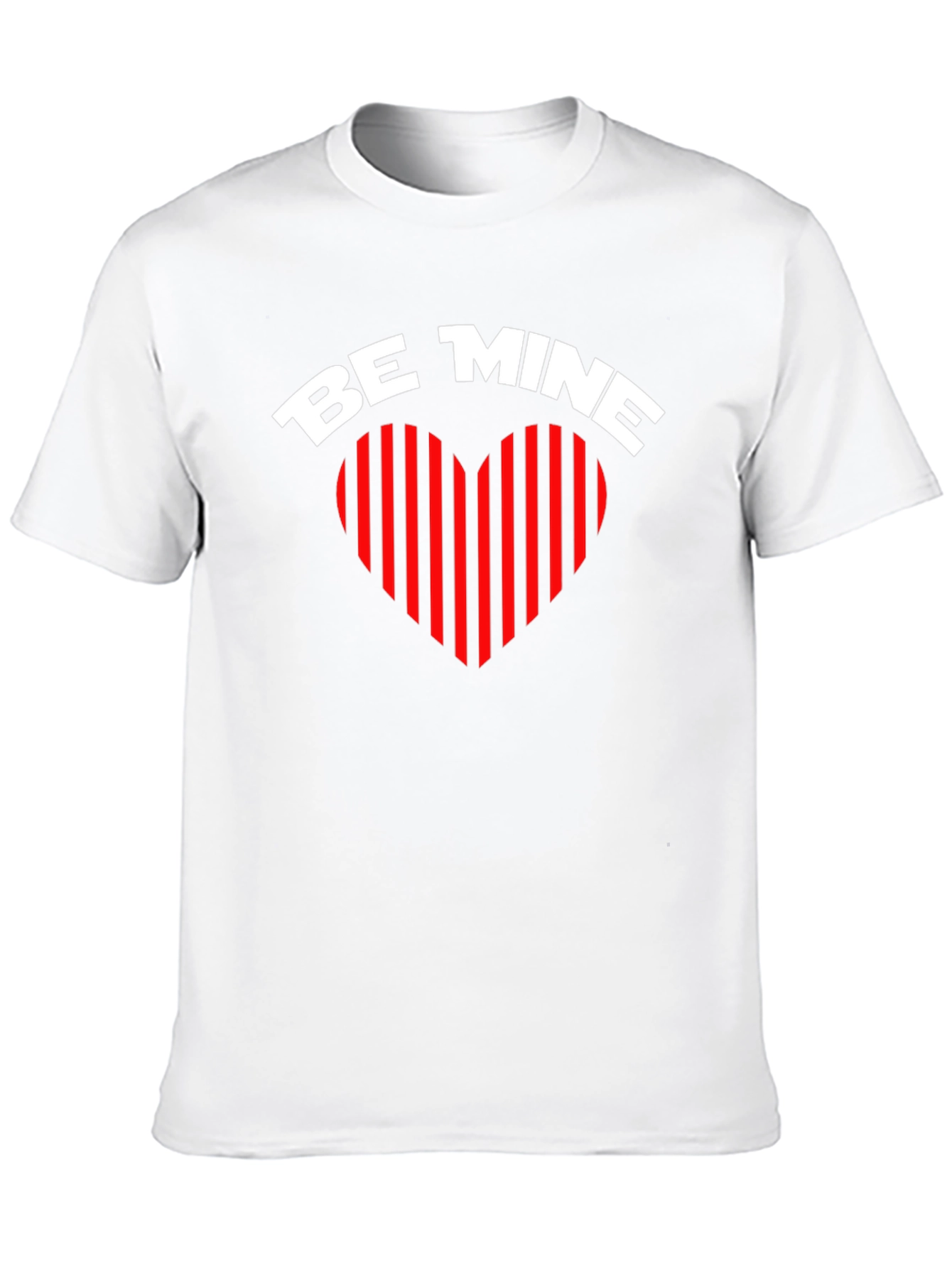 Be Mine Heart Striped Valentines Day T-Shirt