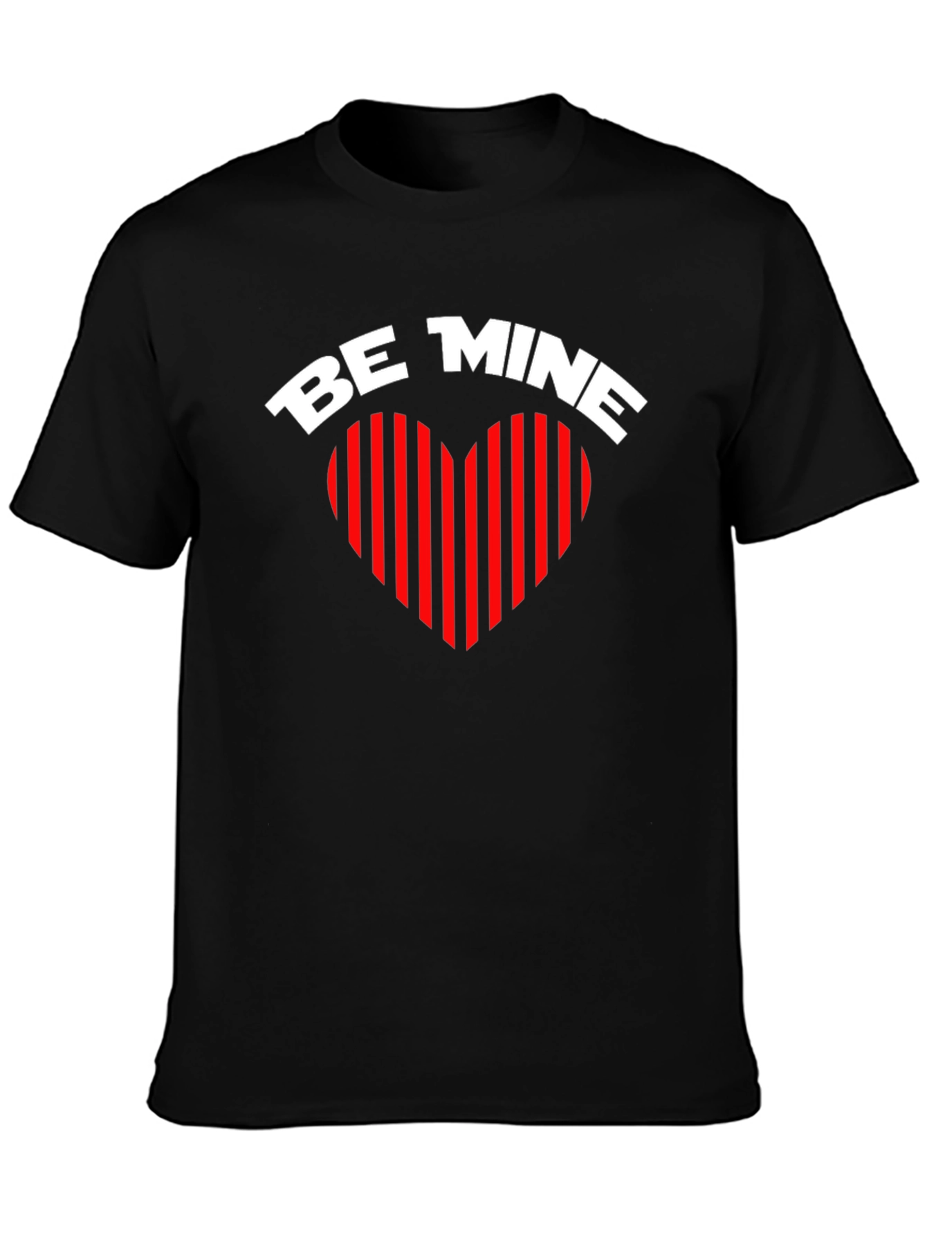 Be Mine Heart Striped Valentines Day T-Shirt