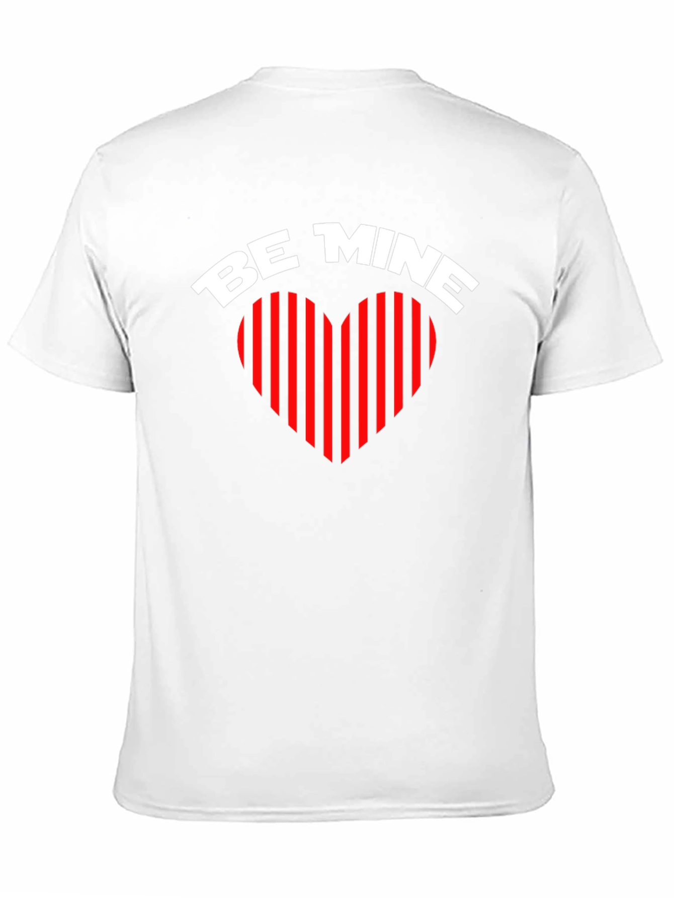 Be Mine Heart Striped Valentines Day T-Shirt