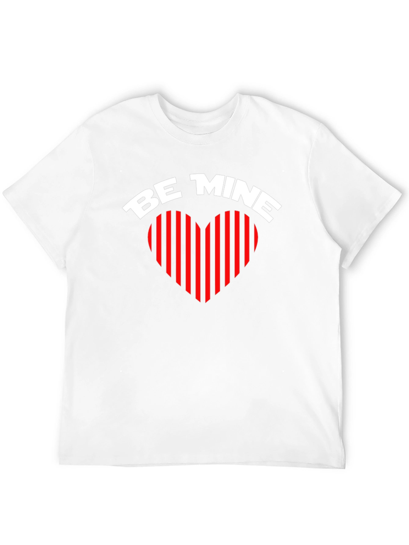 Be Mine Heart Striped Valentines Day T-Shirt