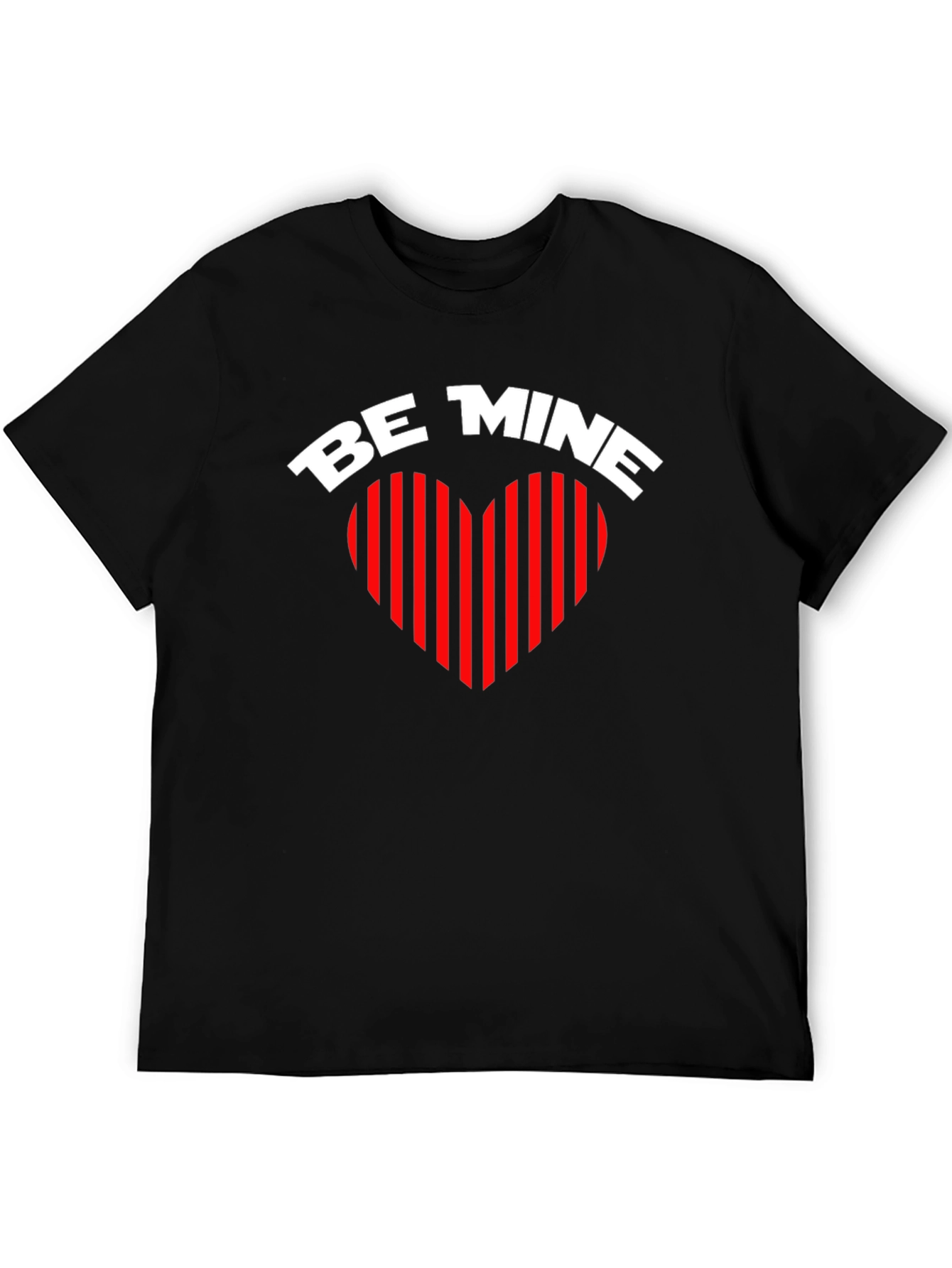 Be Mine Heart Striped Valentines Day T-Shirt