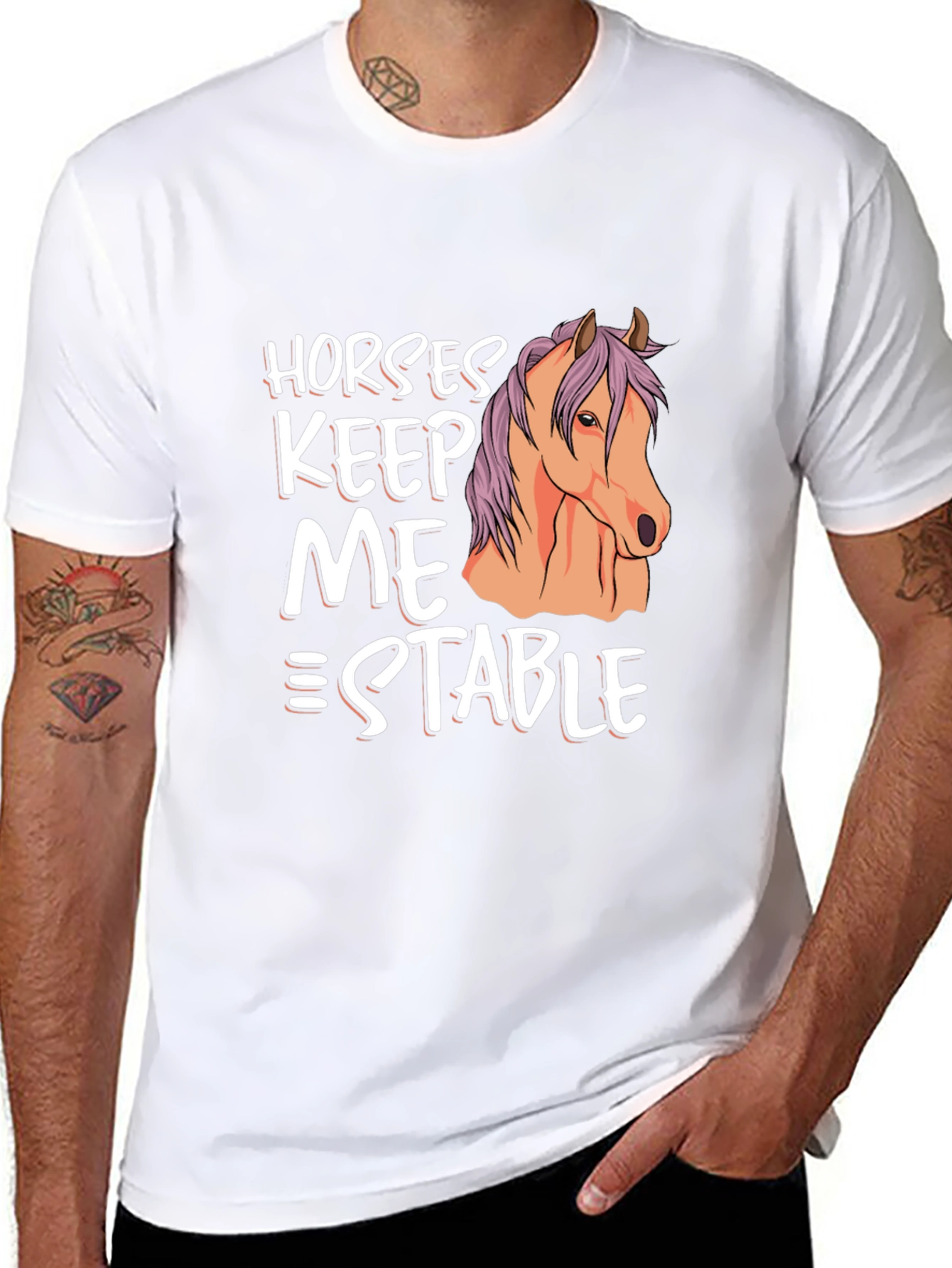 Horses Keep Me Stable Graphic T-Shirt
