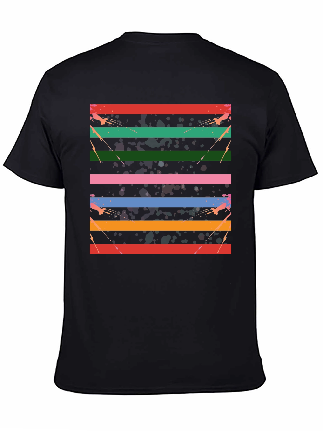 Retro Stripe Graphic Tee - Cool Design