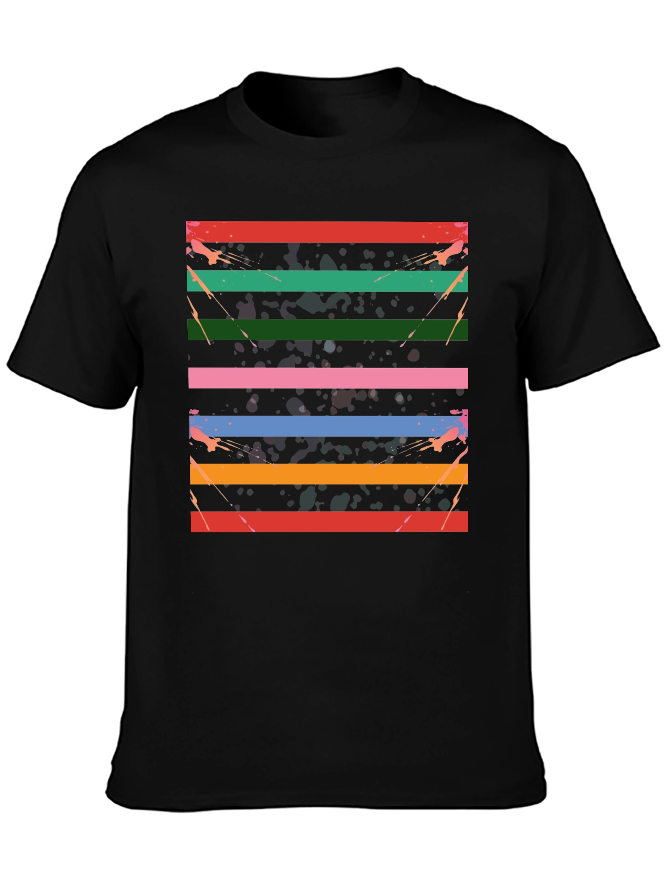Retro Stripe Graphic Tee - Cool Design