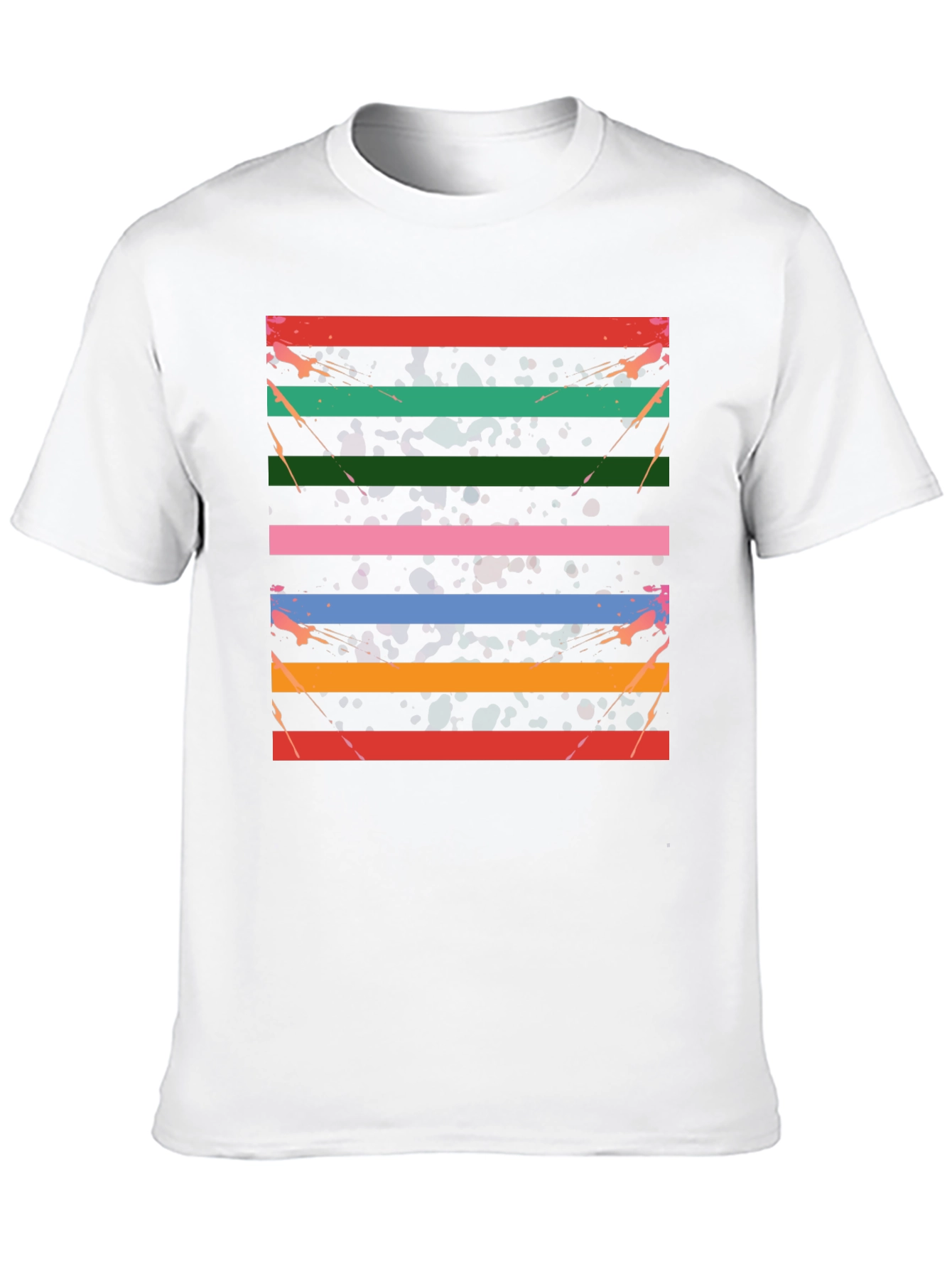 Retro Stripe Graphic Tee - Cool Design