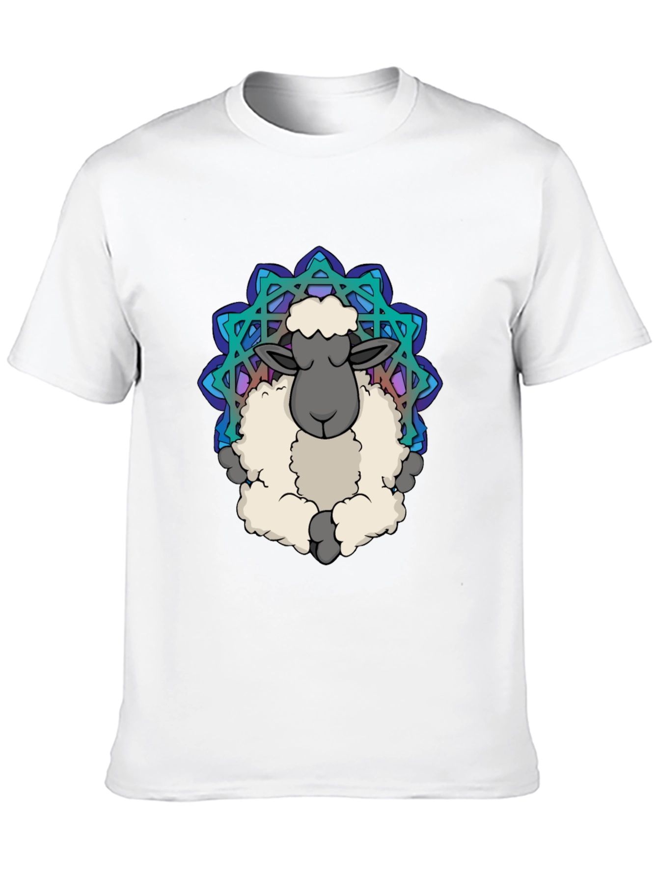 Zen Sheep Mandala T-Shirt - Soft Cotton Comfort