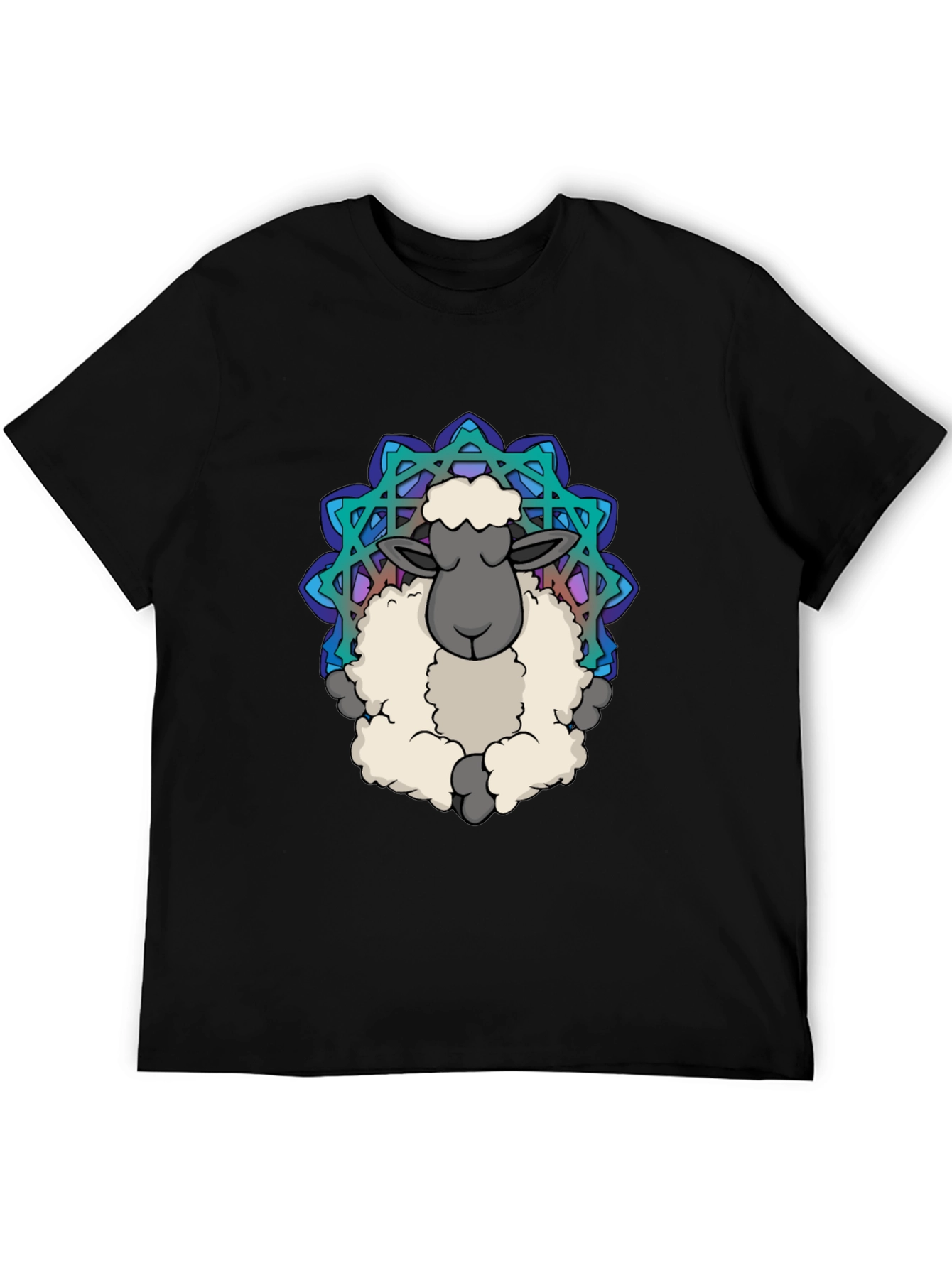 Zen Sheep Mandala T-Shirt - Soft Cotton Comfort
