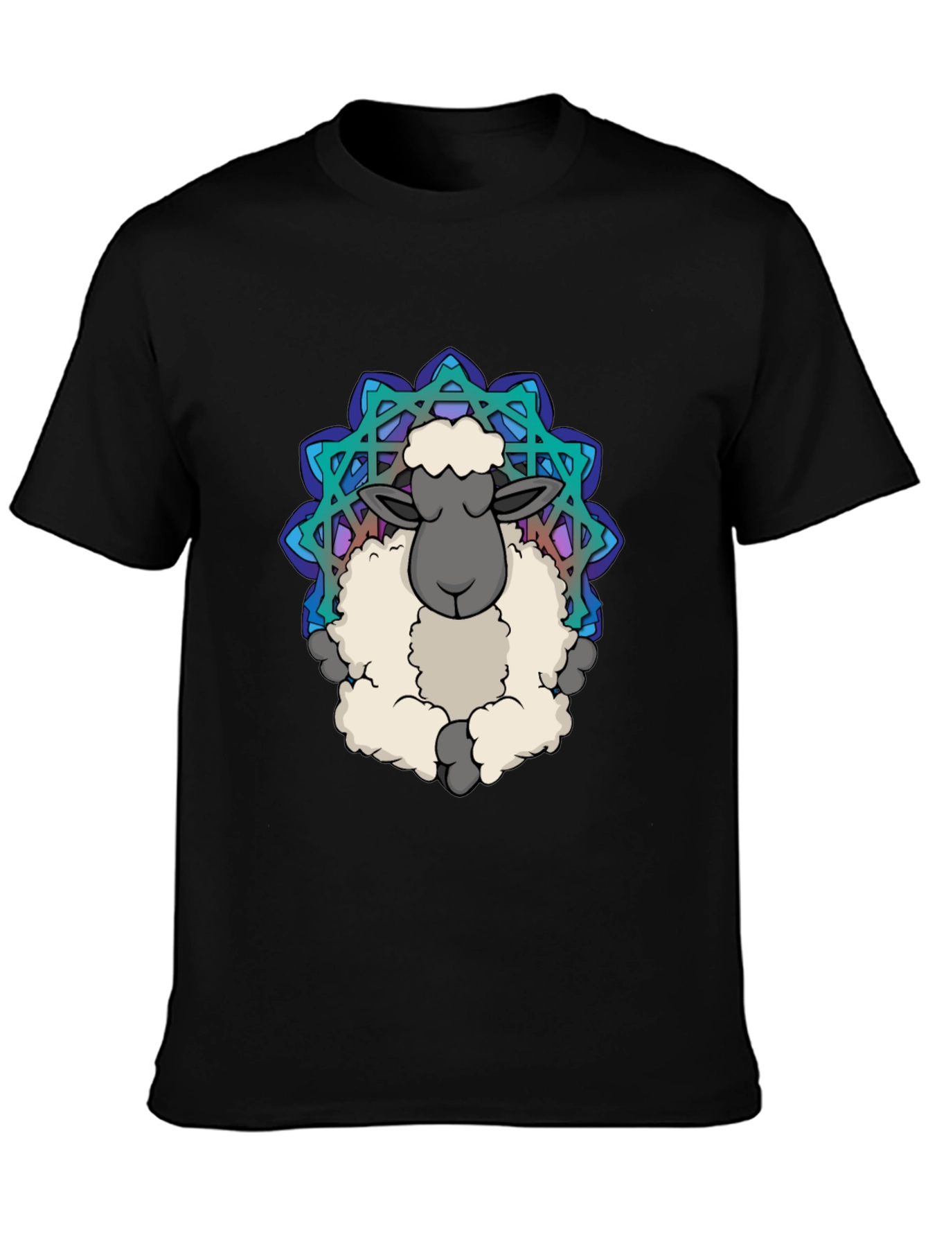 Zen Sheep Mandala T-Shirt - Soft Cotton Comfort