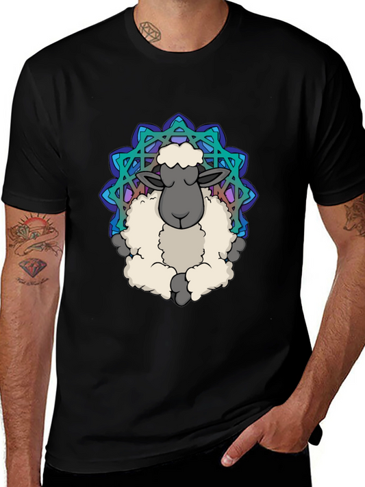 Zen Sheep Mandala T-Shirt - Soft Cotton Comfort