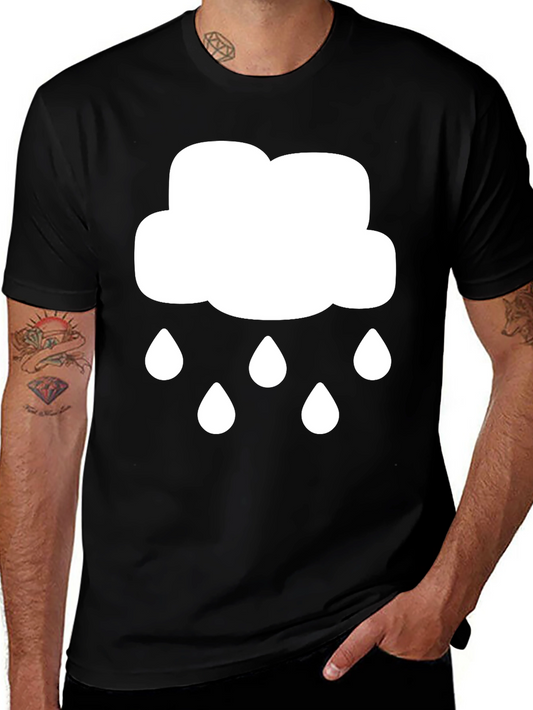 Cloud Rain T-Shirt: Mens Black Graphic Tee