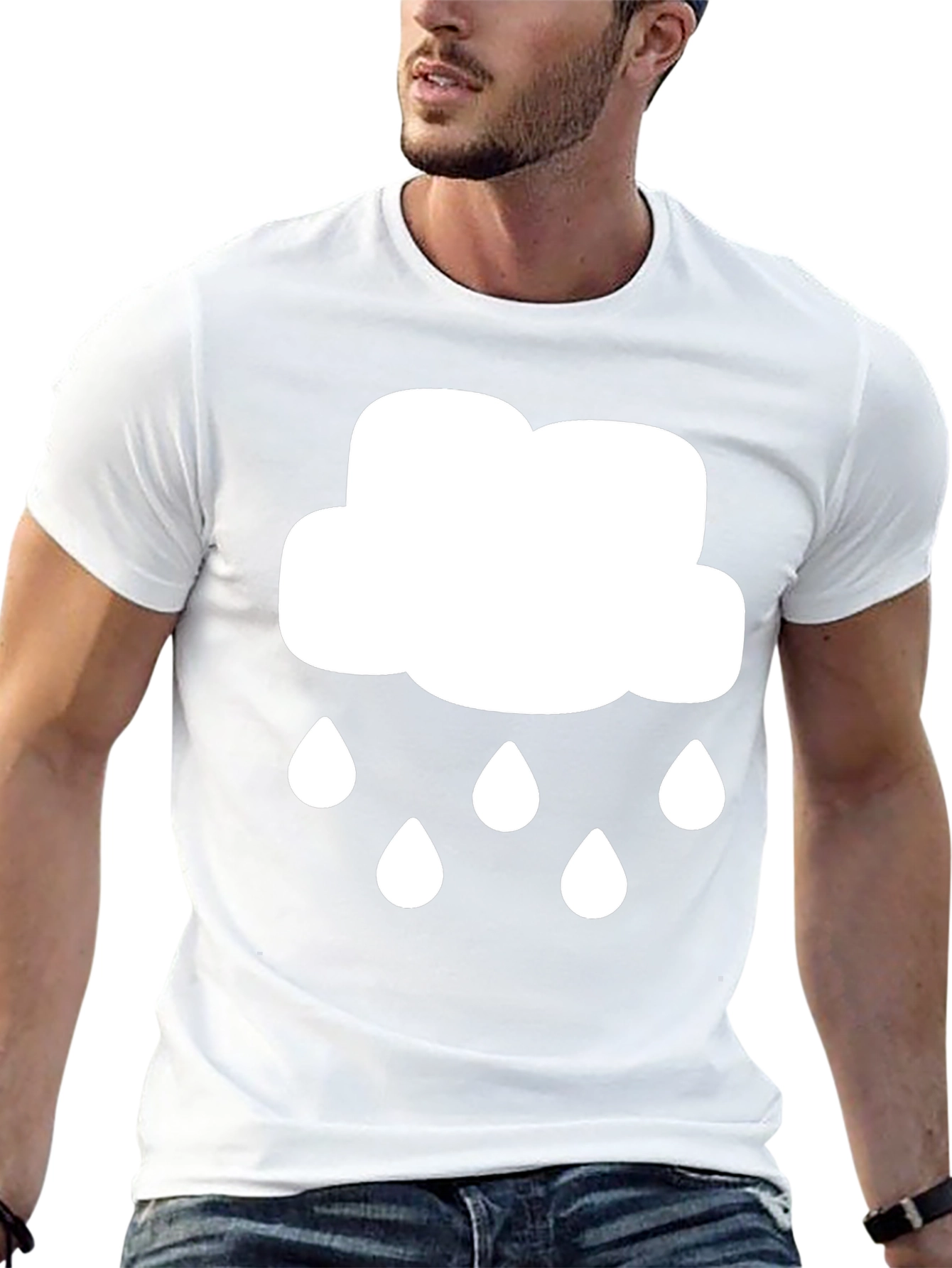 Cloud Rain T-Shirt: Mens Black Graphic Tee