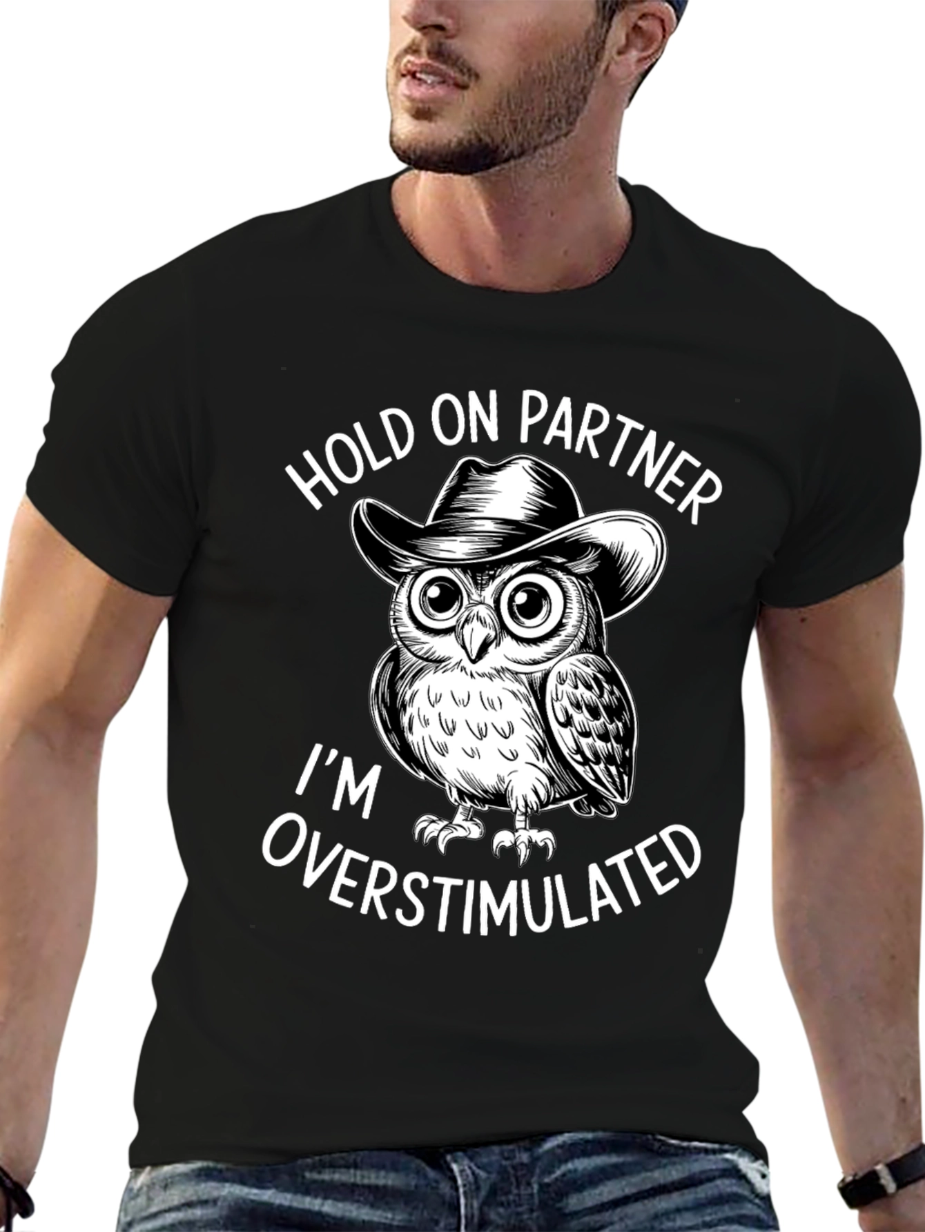 Hold On Partner Owl Tee - Overstimulated Design
