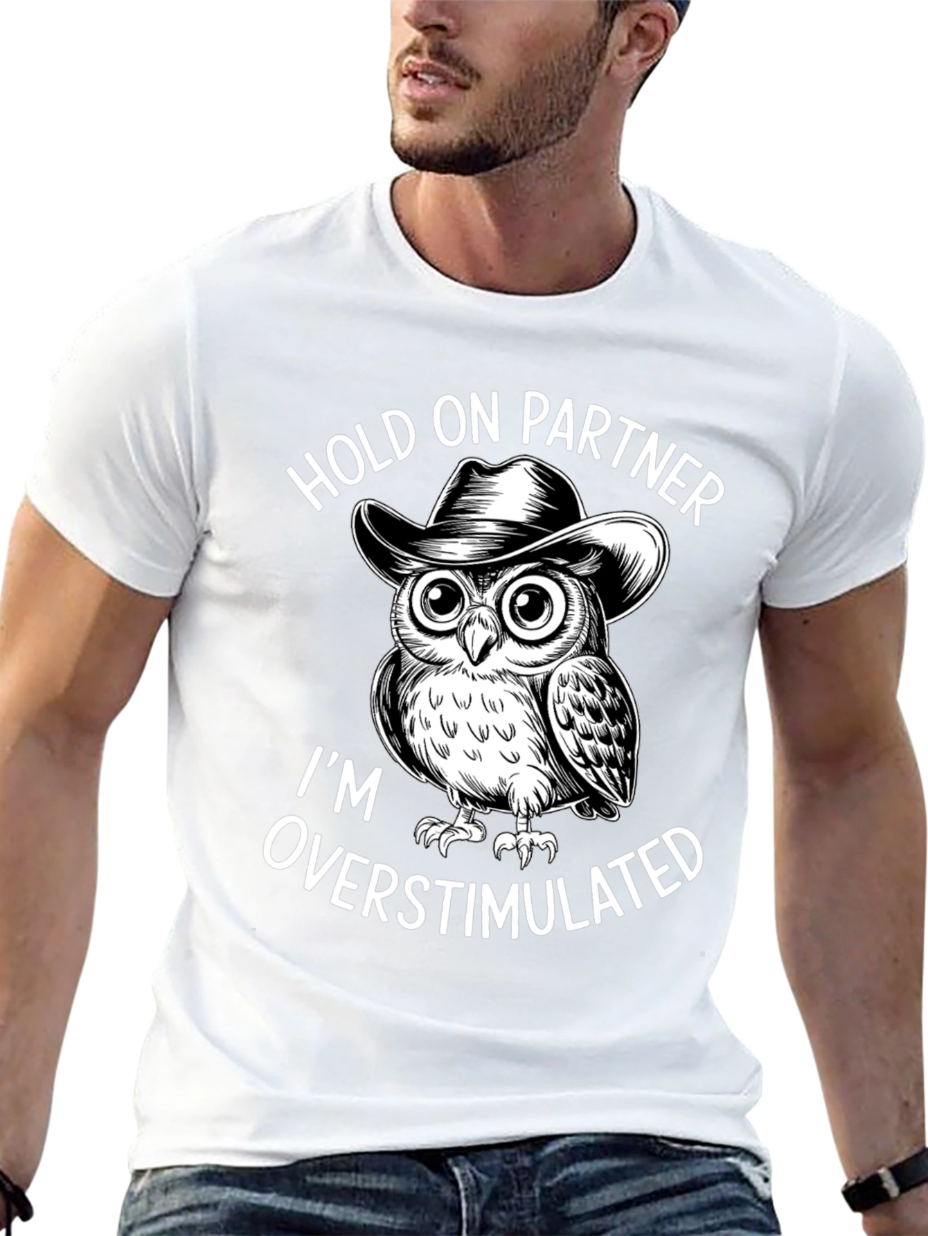 Hold On Partner Owl Tee - Overstimulated Design