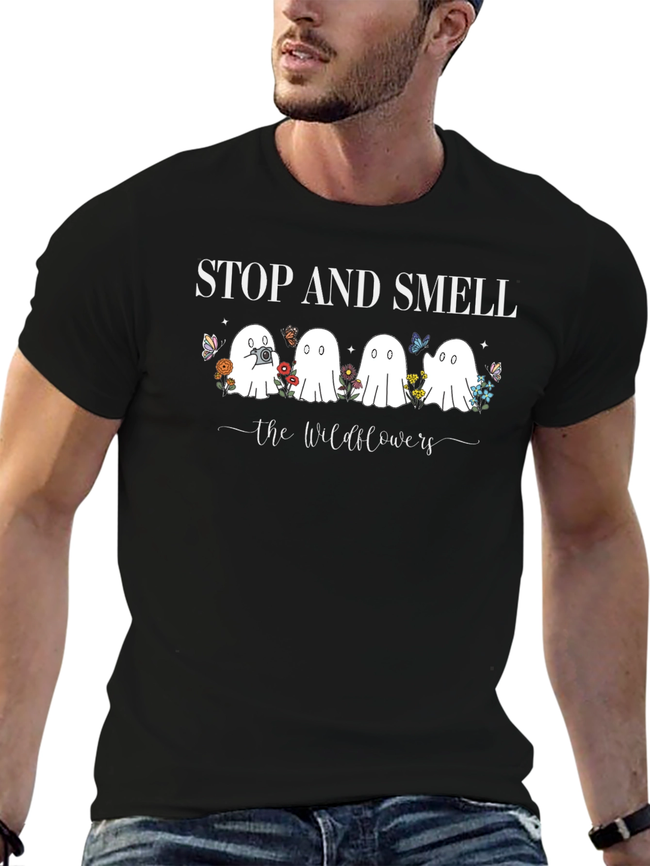 Stop and Smell the Wildflowers Ghost T-Shirt