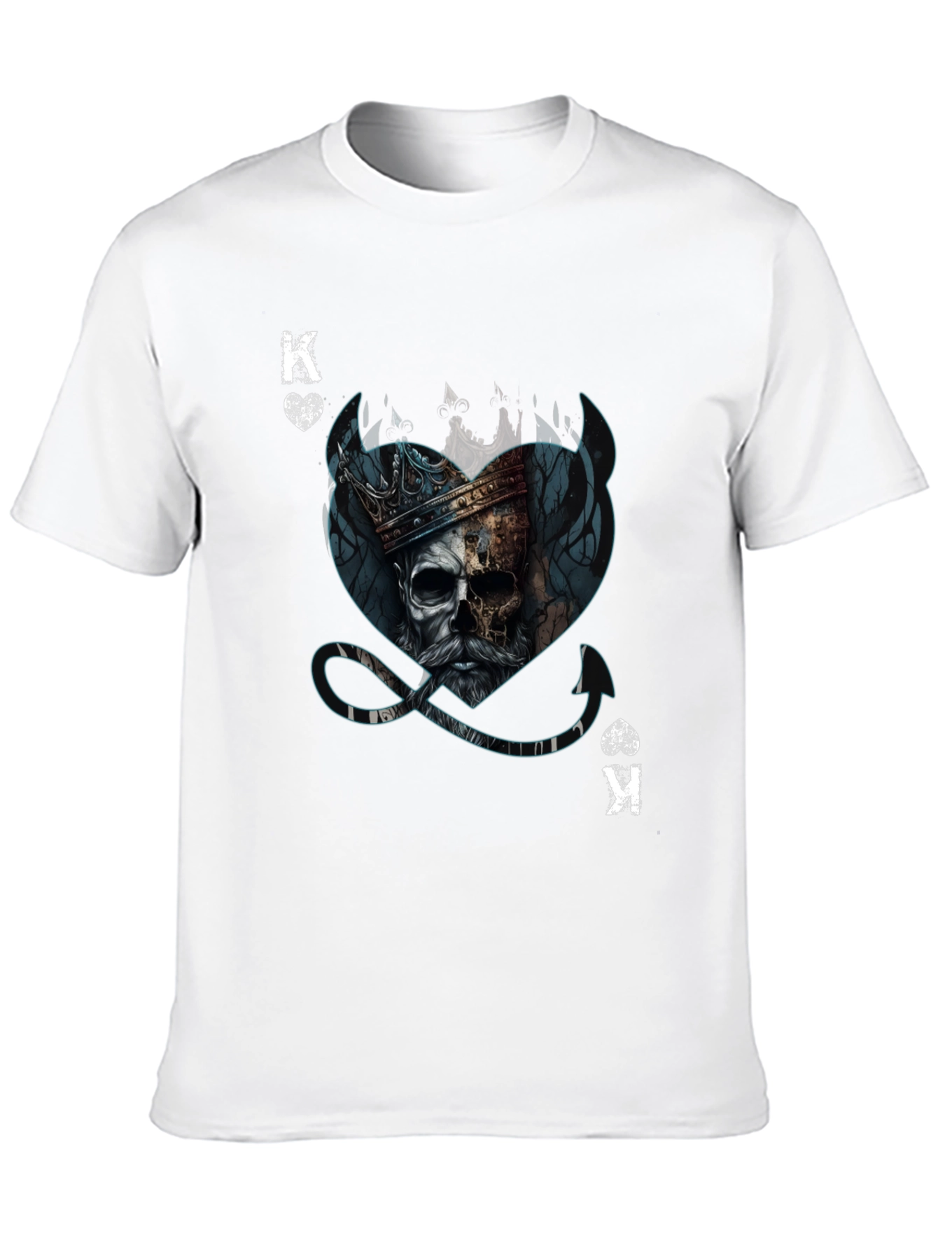 King of Spades Skull Graphic T-Shirt - Mens Fashion