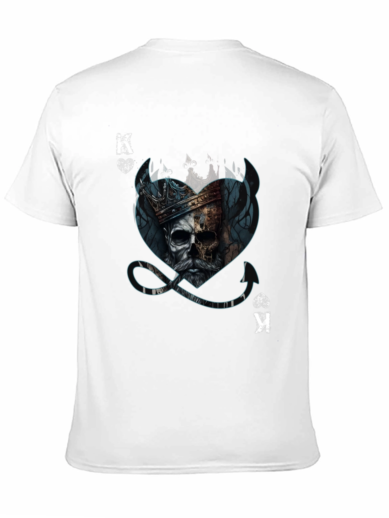 King of Spades Skull Graphic T-Shirt - Mens Fashion