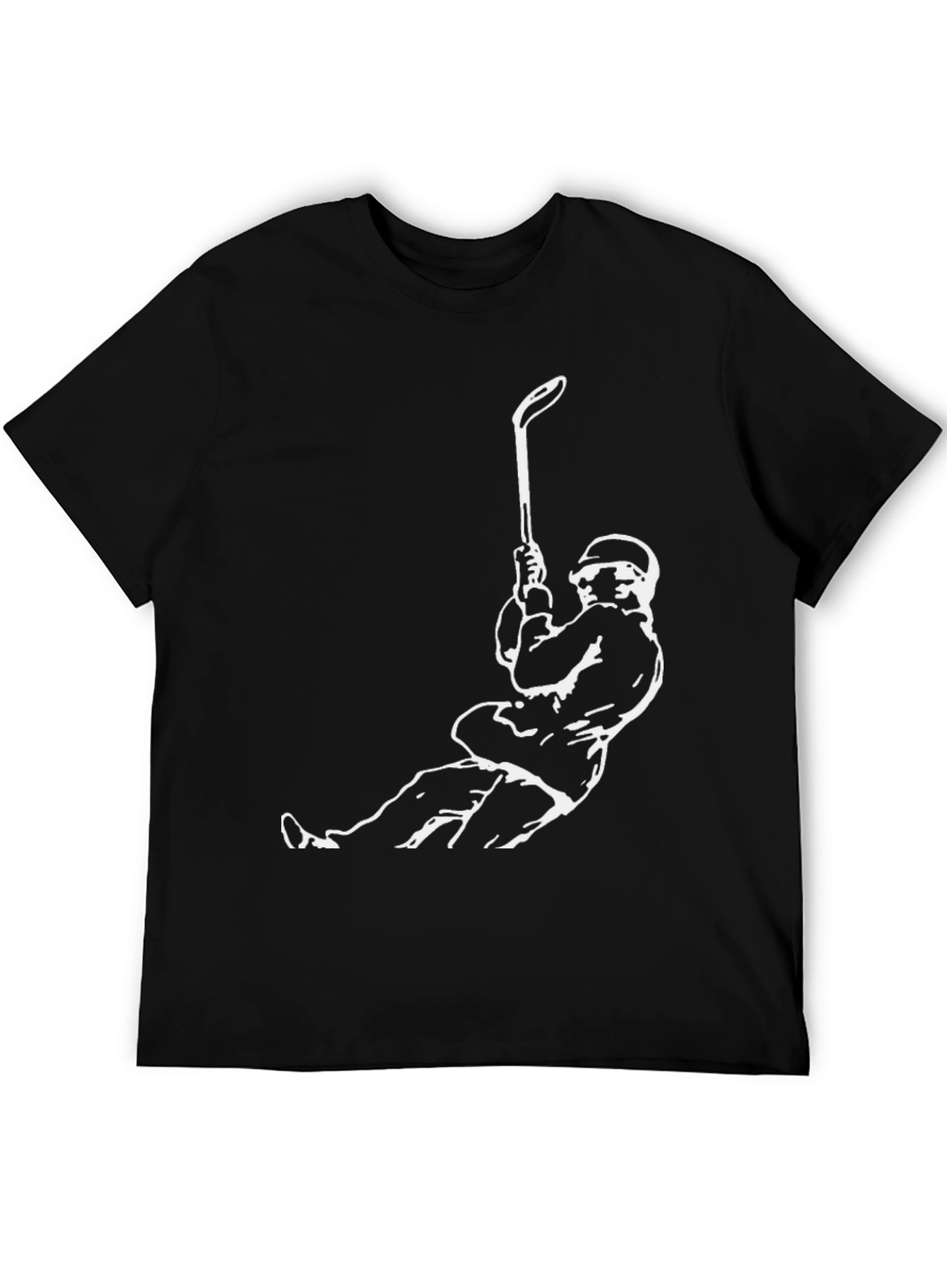 Hockey Player Graphic Tee - Black