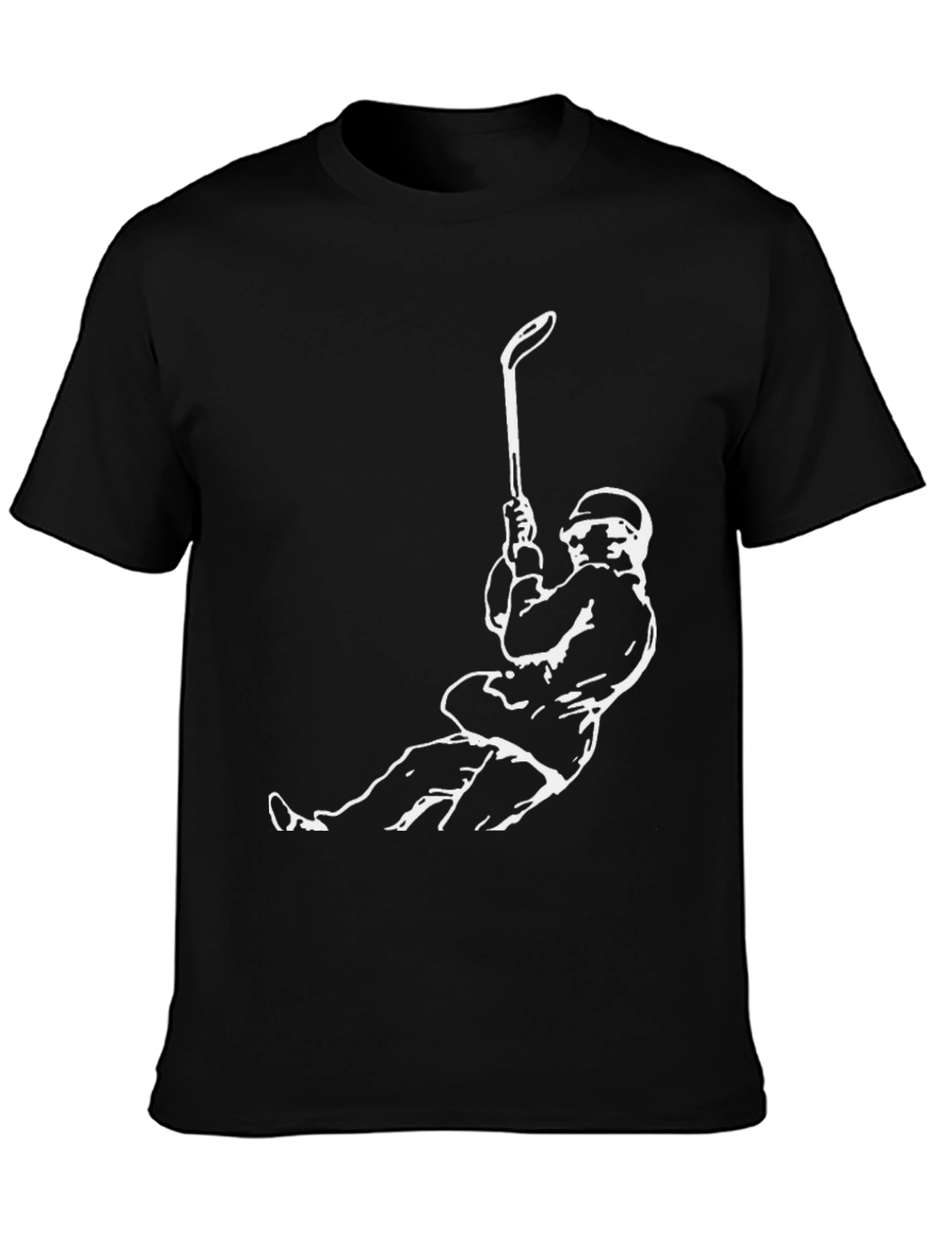 Hockey Player Graphic Tee - Black