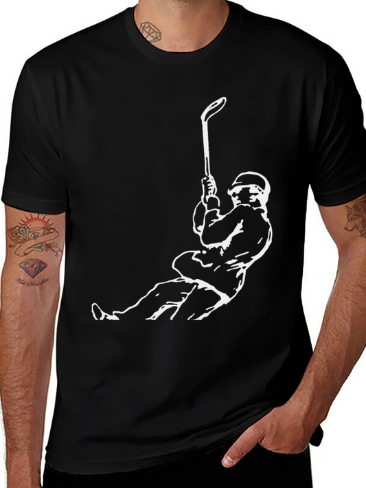 Hockey Player Graphic Tee - Black