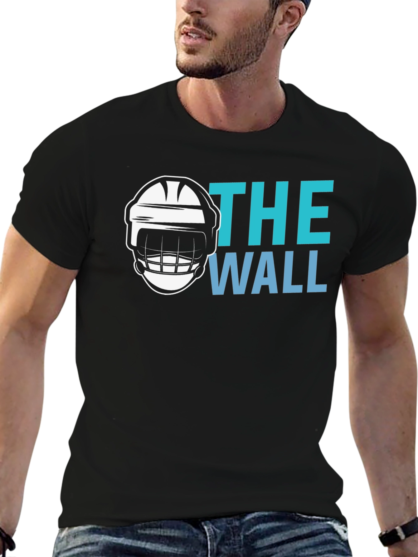 The Wall Hockey Goalie T-Shirt - Black Cotton Tee